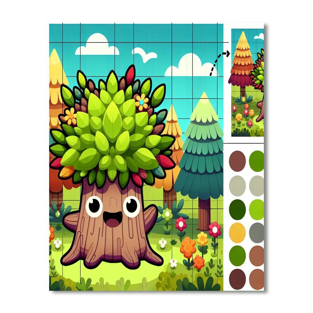 Whimsical Tree Guardian DIY Paint By Numbers