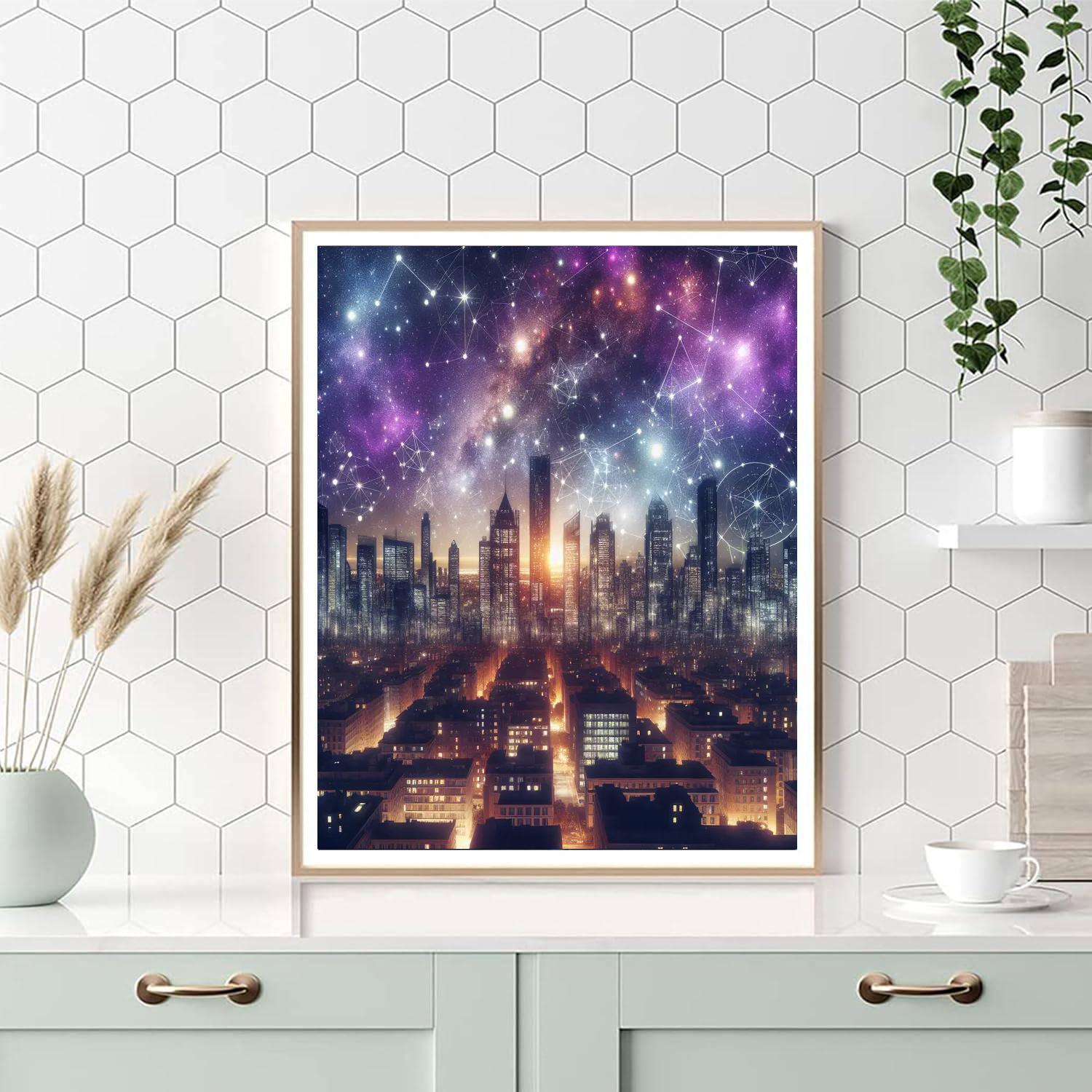 Celestial Cityscape Painting Number Kit