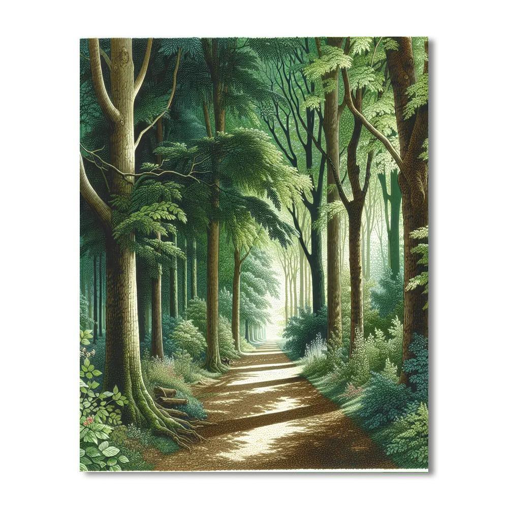 Secluded Woodland Pathway DIY Paint By Numbers