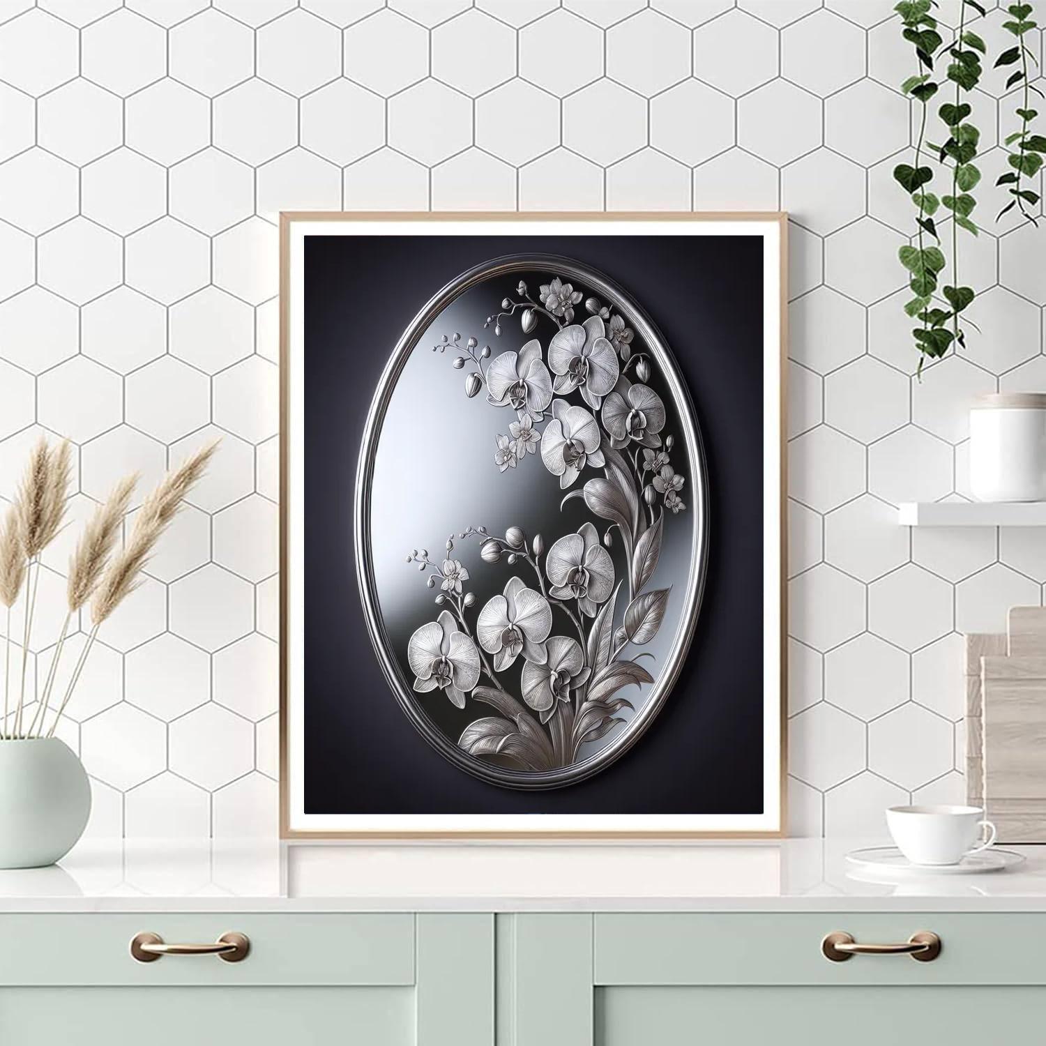 Orchid Symphony Mirror Painting Number Kit