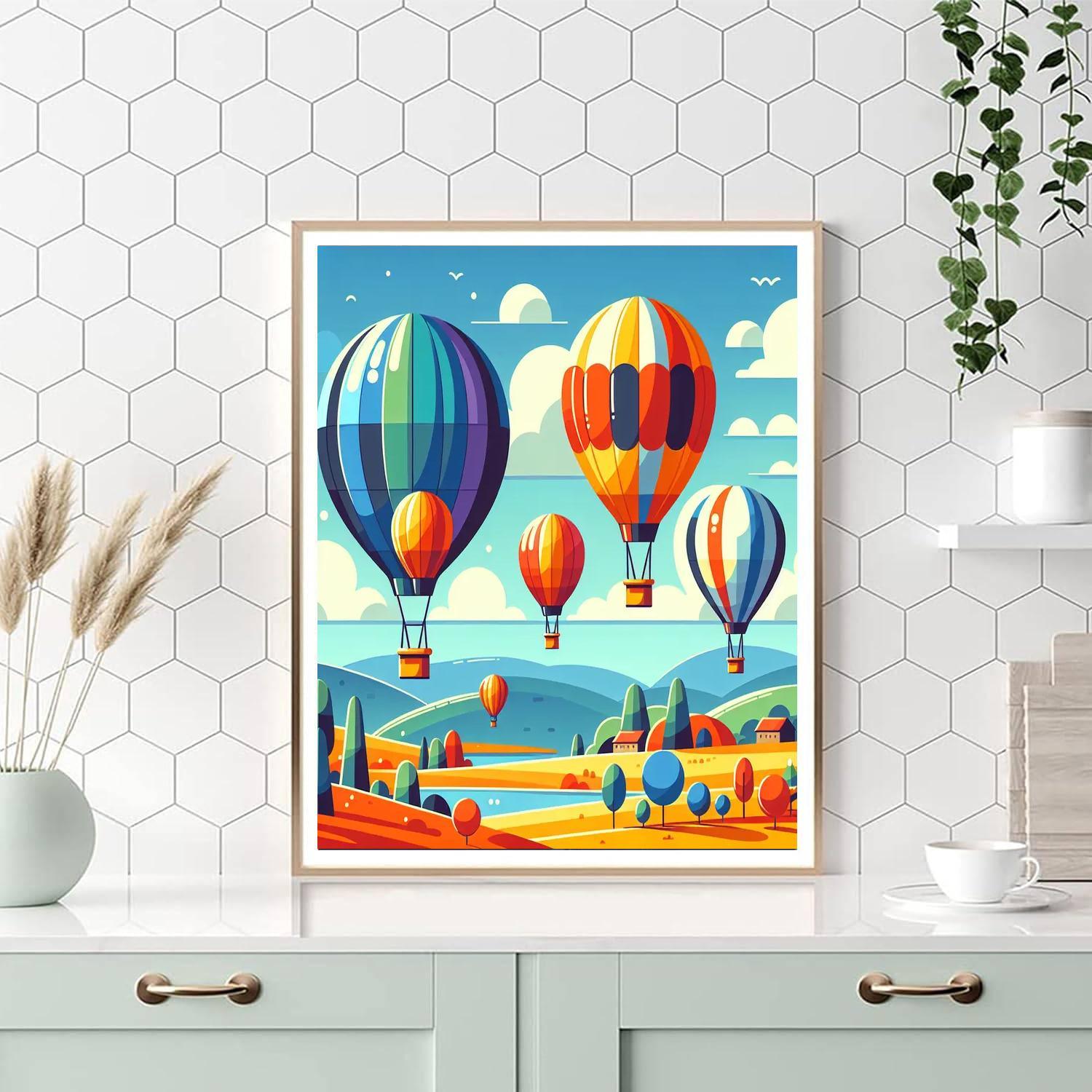 Skyward Hot Air Balloons Paint By Numbers Kits