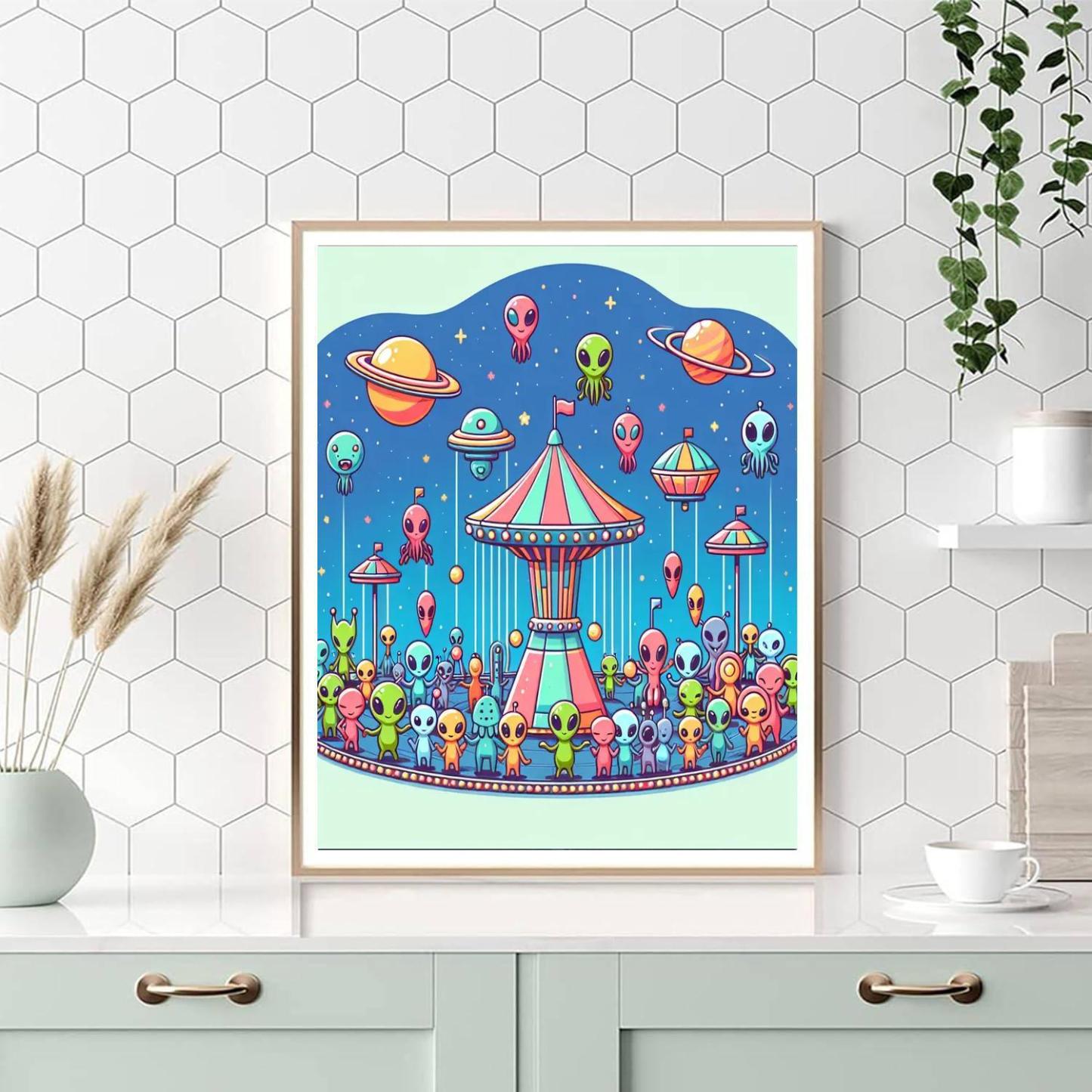 Cosmic Carnival Paint By Numbers Art