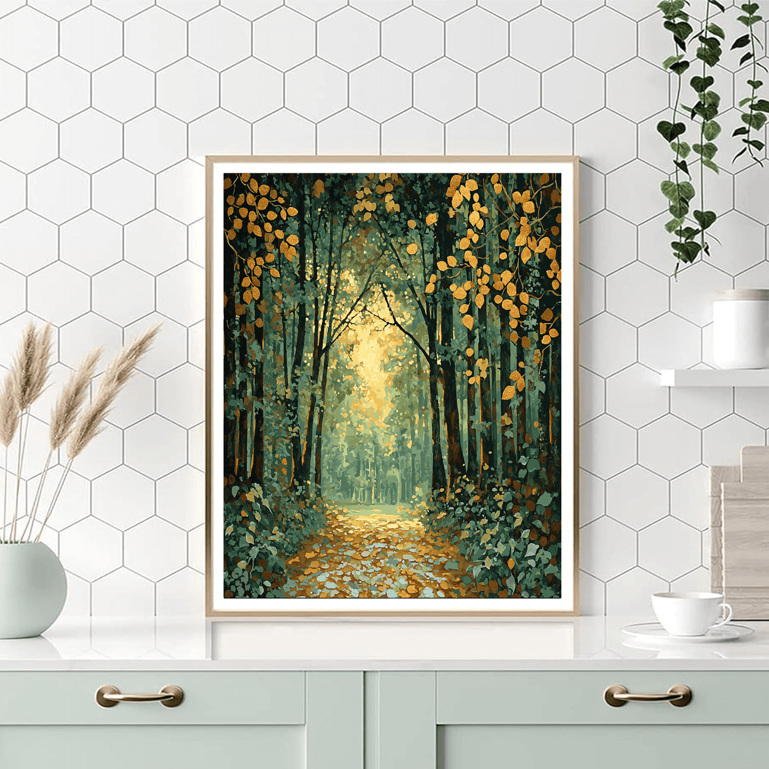 Gustav Klimt Inspired Serenity Of The Forest  Paint By Numbers Art