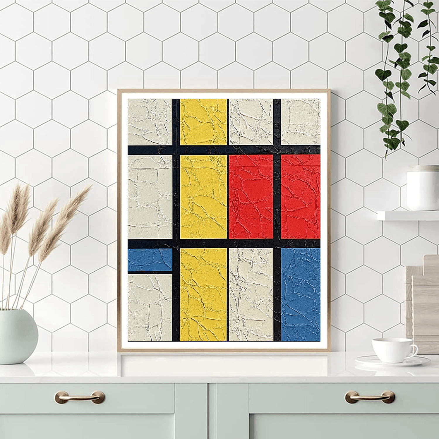 Piet Mondrian Inspired Mondrian's Urban Rhythm  Painting By Numbers Kit