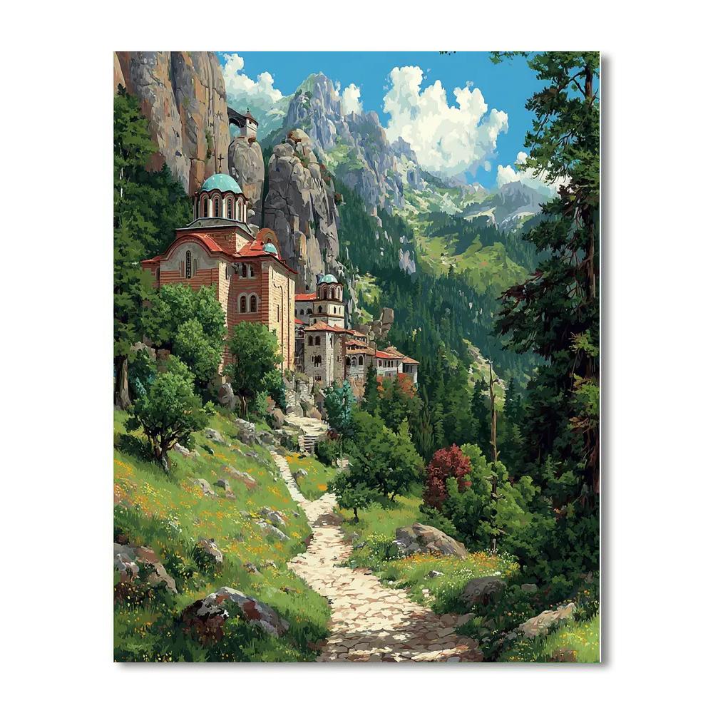 Rila Monastery Hiking Trails DIY Paint By Numbers