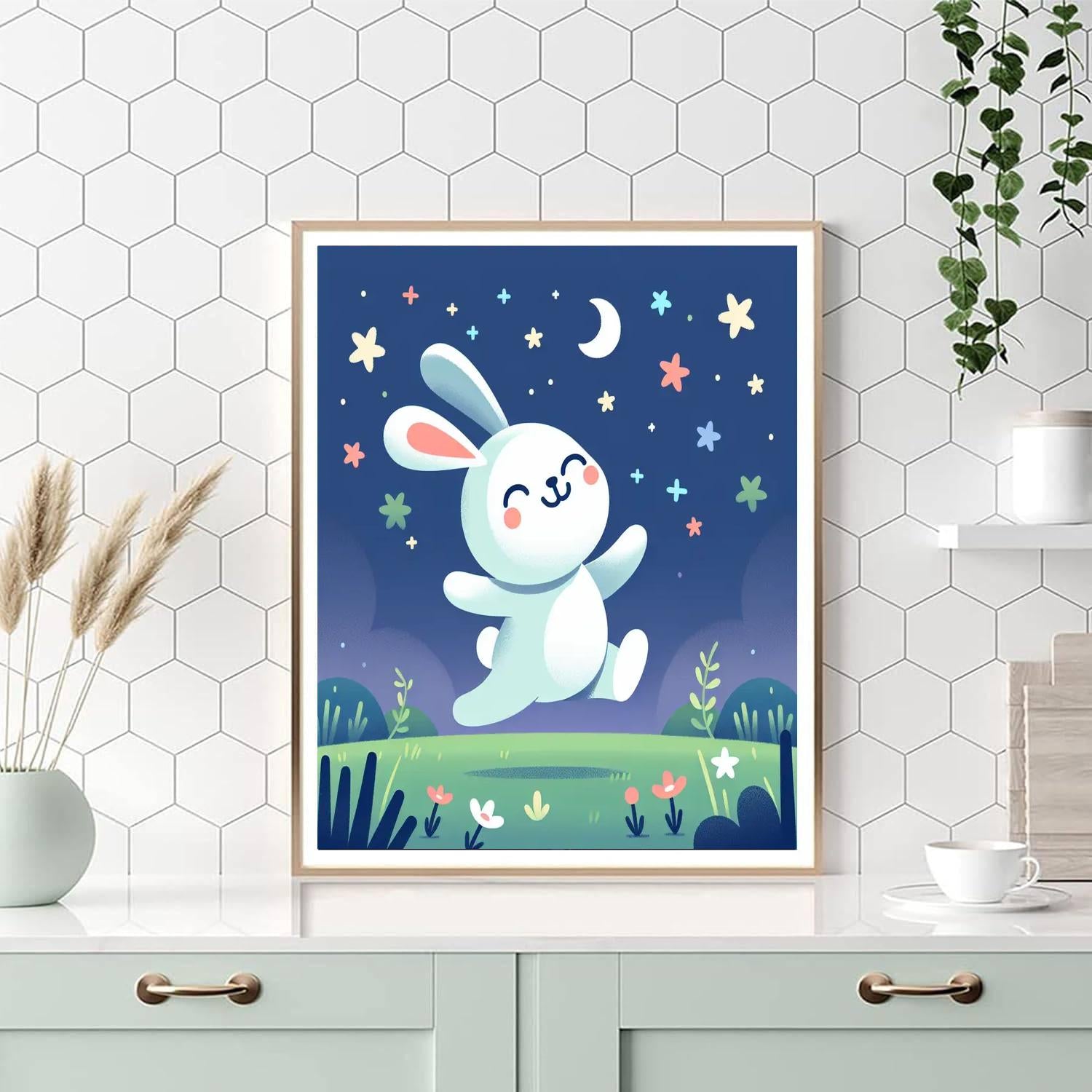 Rabbit's Moonlit Hop Paint By Numbers