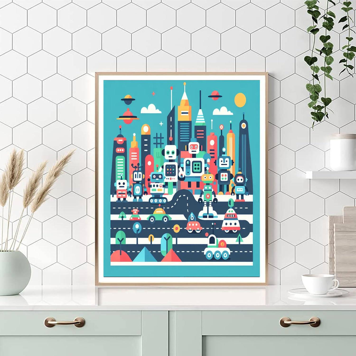 Robot Exploration Painting By Numbers Kit