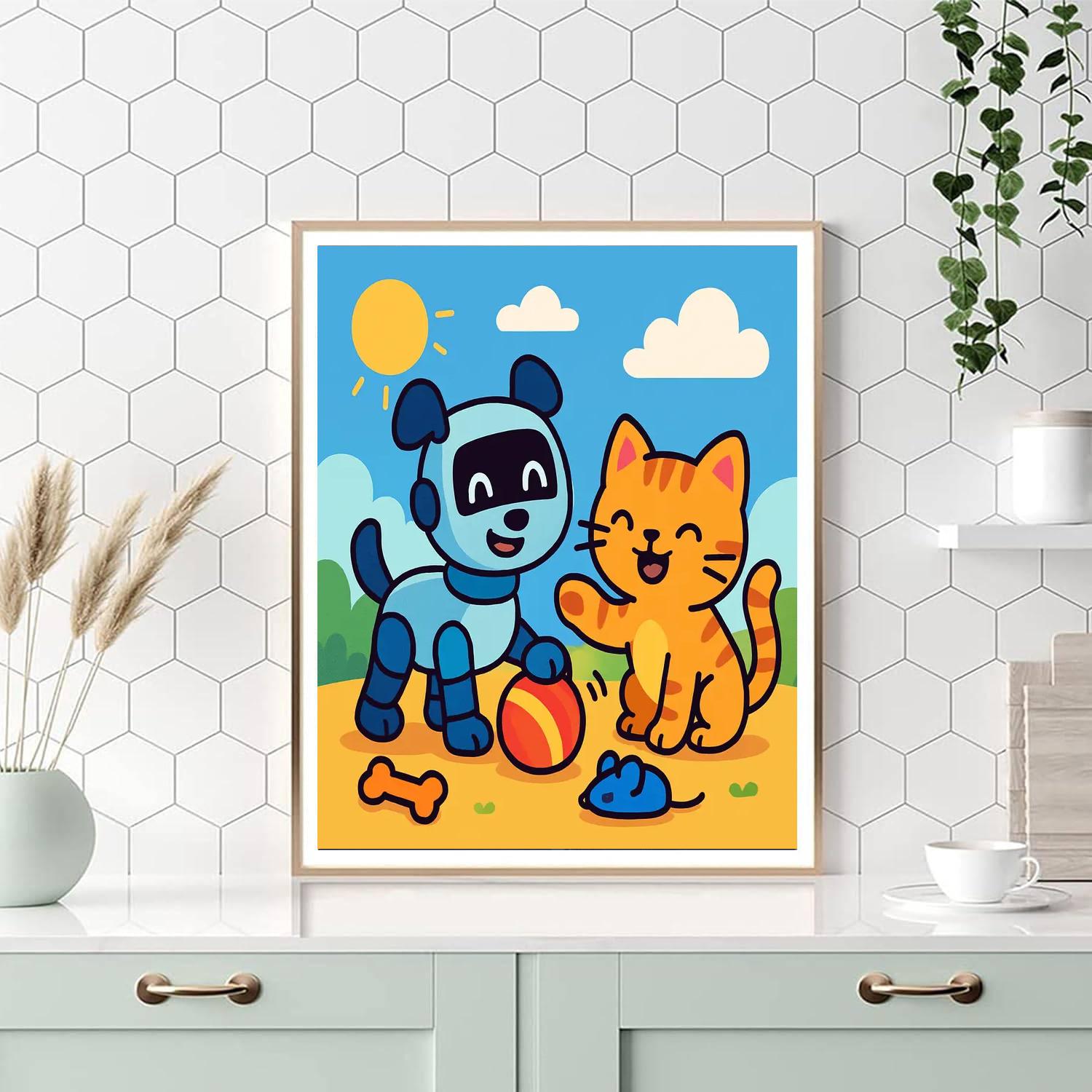 Happy Robot Pets Numbered Painting Kits