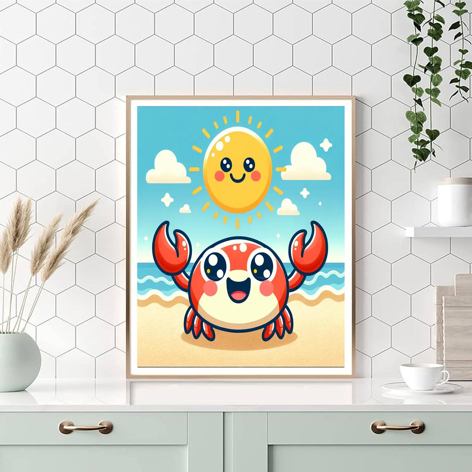 Cheerful Crab Paint By Numbers Art