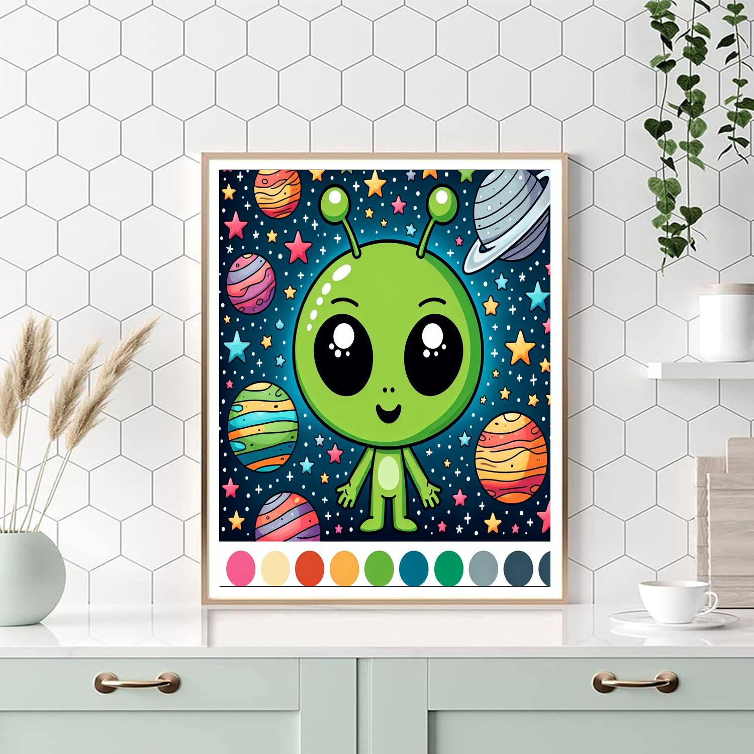 Astro Alien Paint By Numbers Art