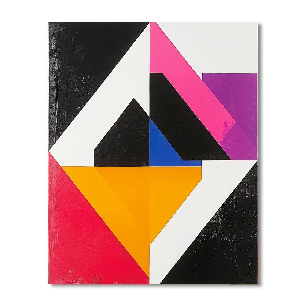 Kazimir Malevich Inspired Harmony Of Geometric Shapes  Number Painting