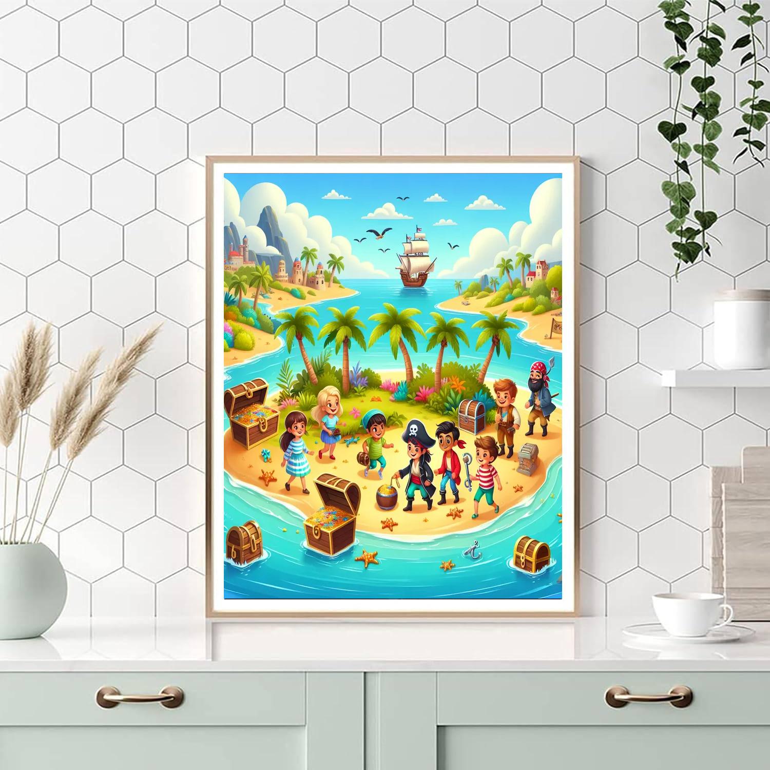Fun Pirate Treasure Hunt Painting By Numbers Kit