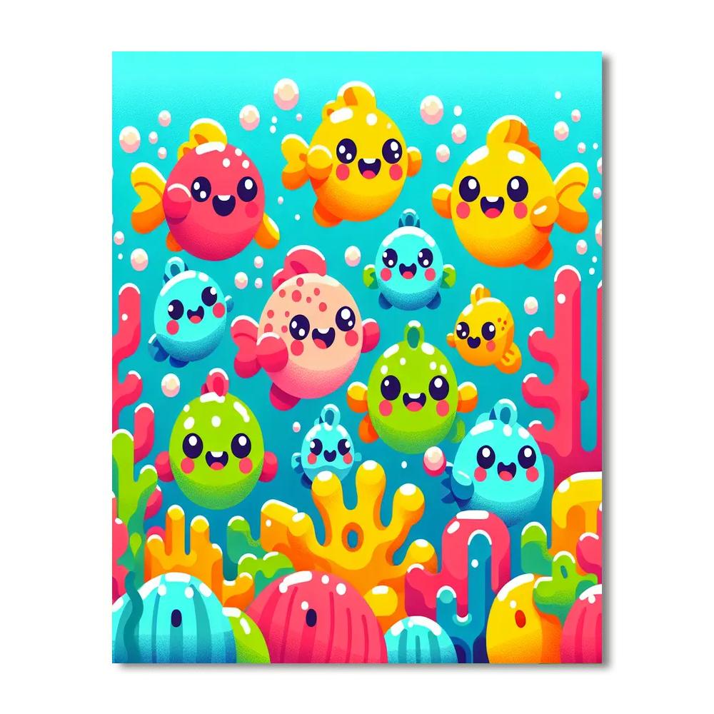 Gleeful Fish Parade Numbered Painting Kits