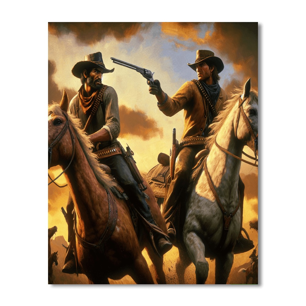 Daring Wild West Showdown DIY Paint By Numbers