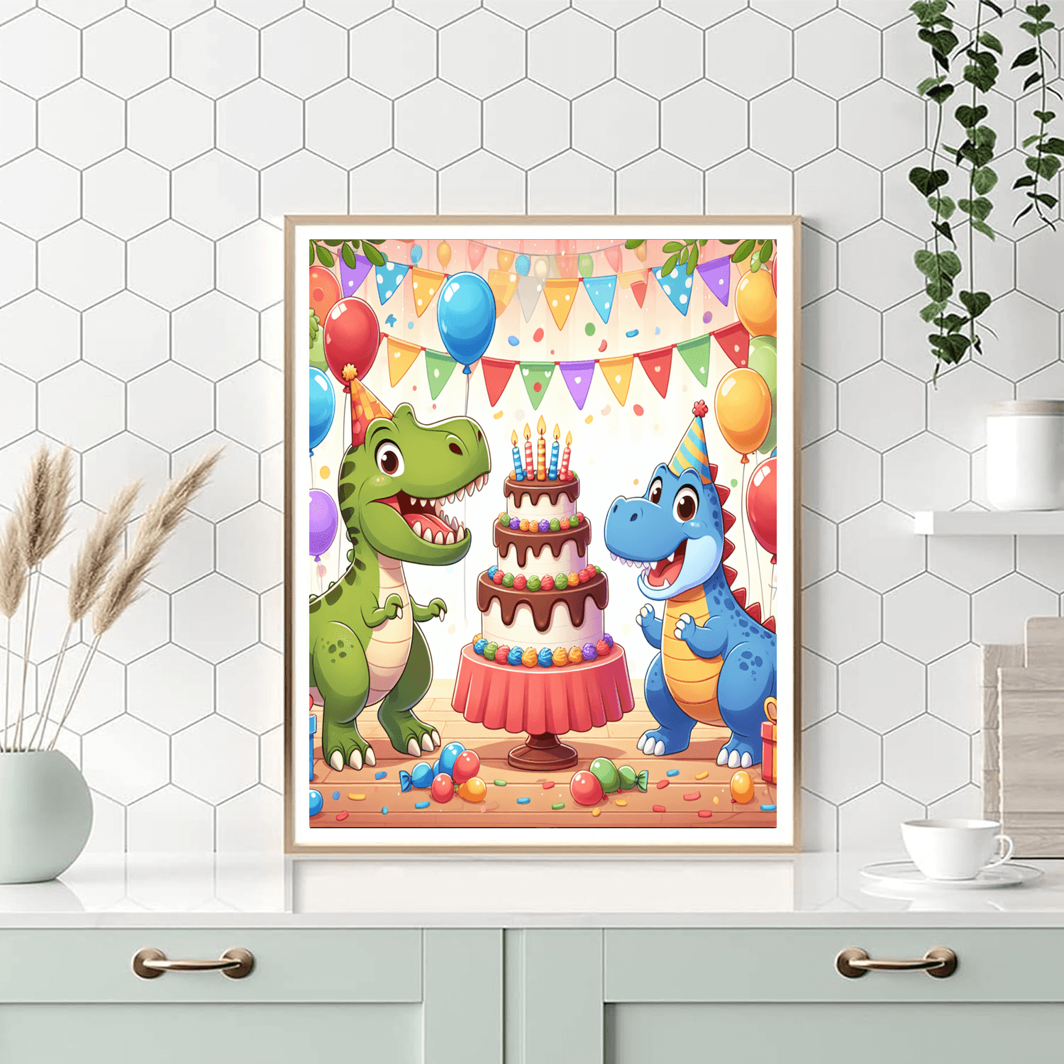 Dazzling Dino Party Paint By Numbers