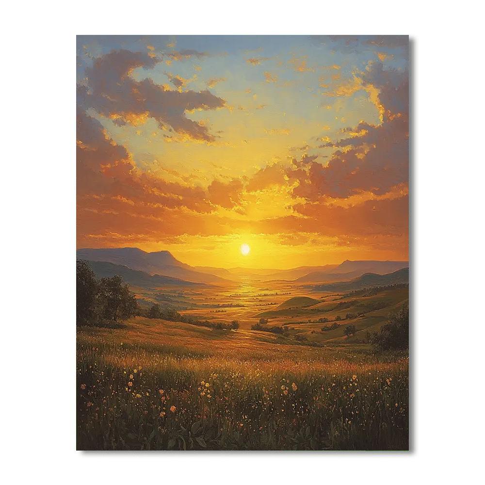 Frederic Edwin Church Inspired Romantic Sunset Over The Plains  Paint By Numbers Kits