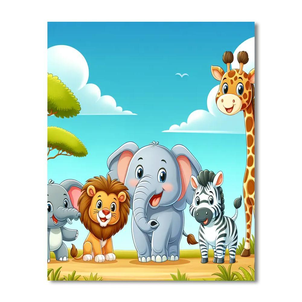Safari Animal Friends Adventure Paint By Color