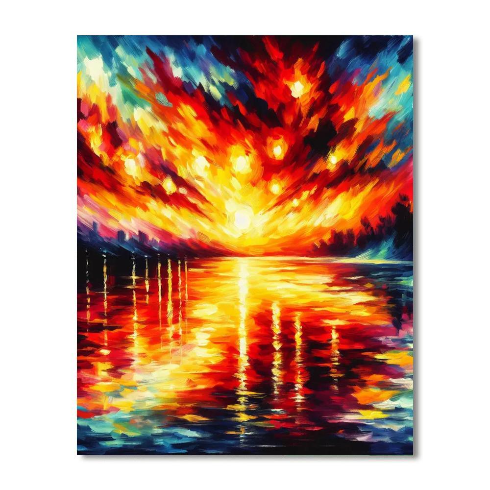 Fiery Sunset Mirage Painting By Numbers Kit
