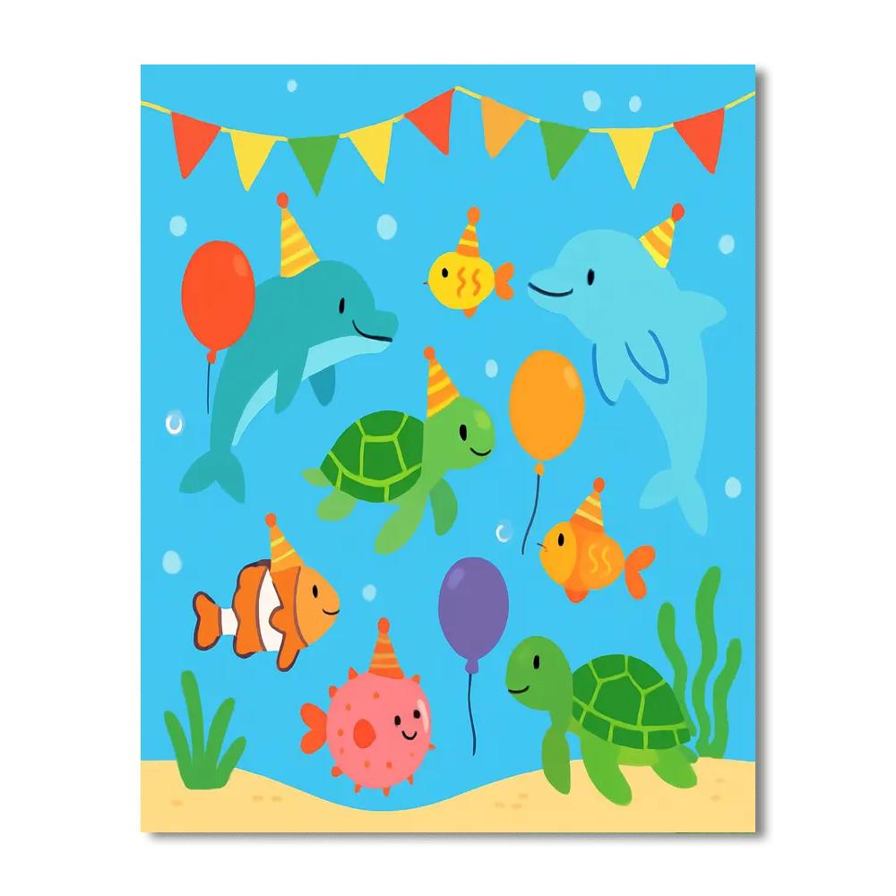 Cheerful Underwater Party Paint By Numbers Kits