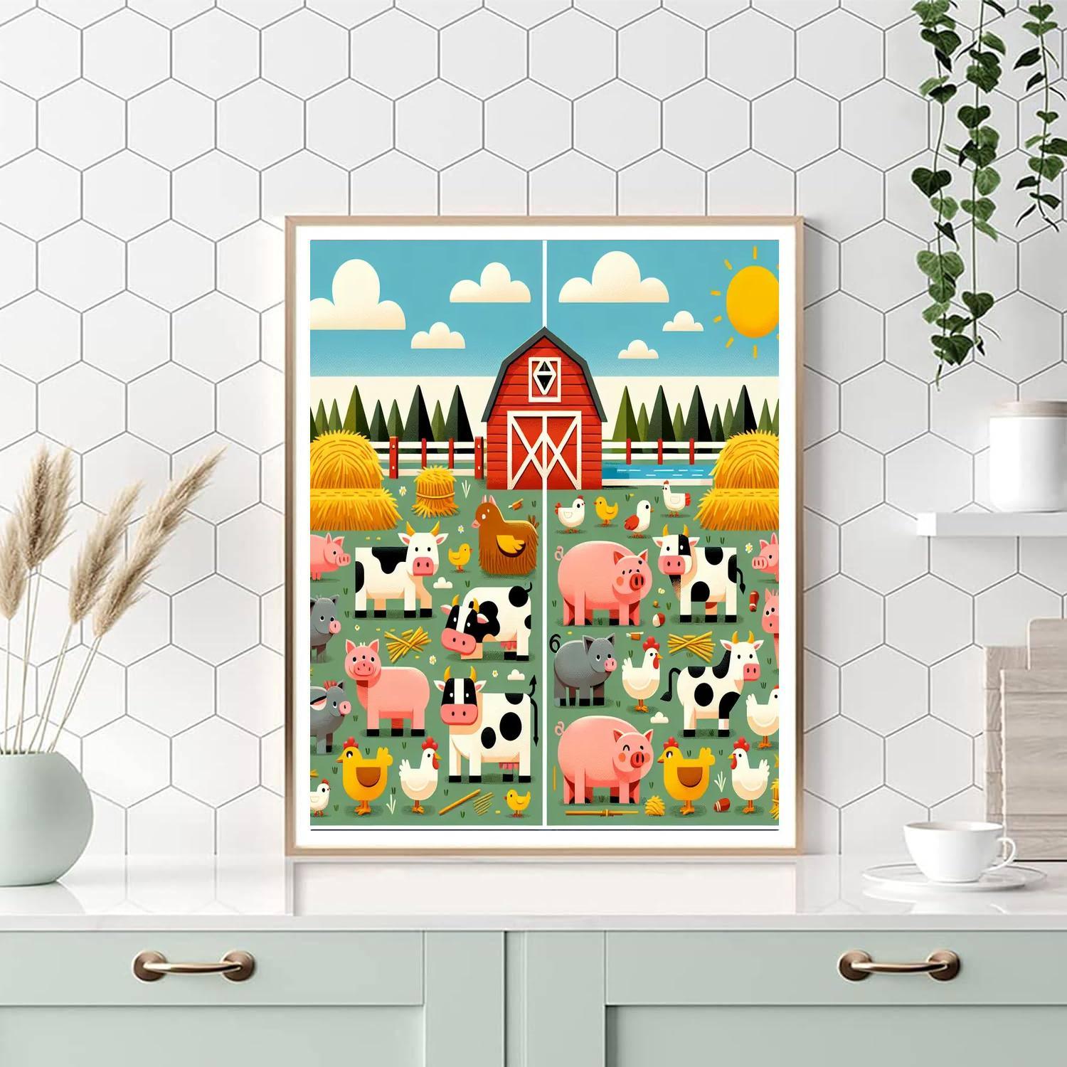 Busy Animal Farm Numbered Painting Kits