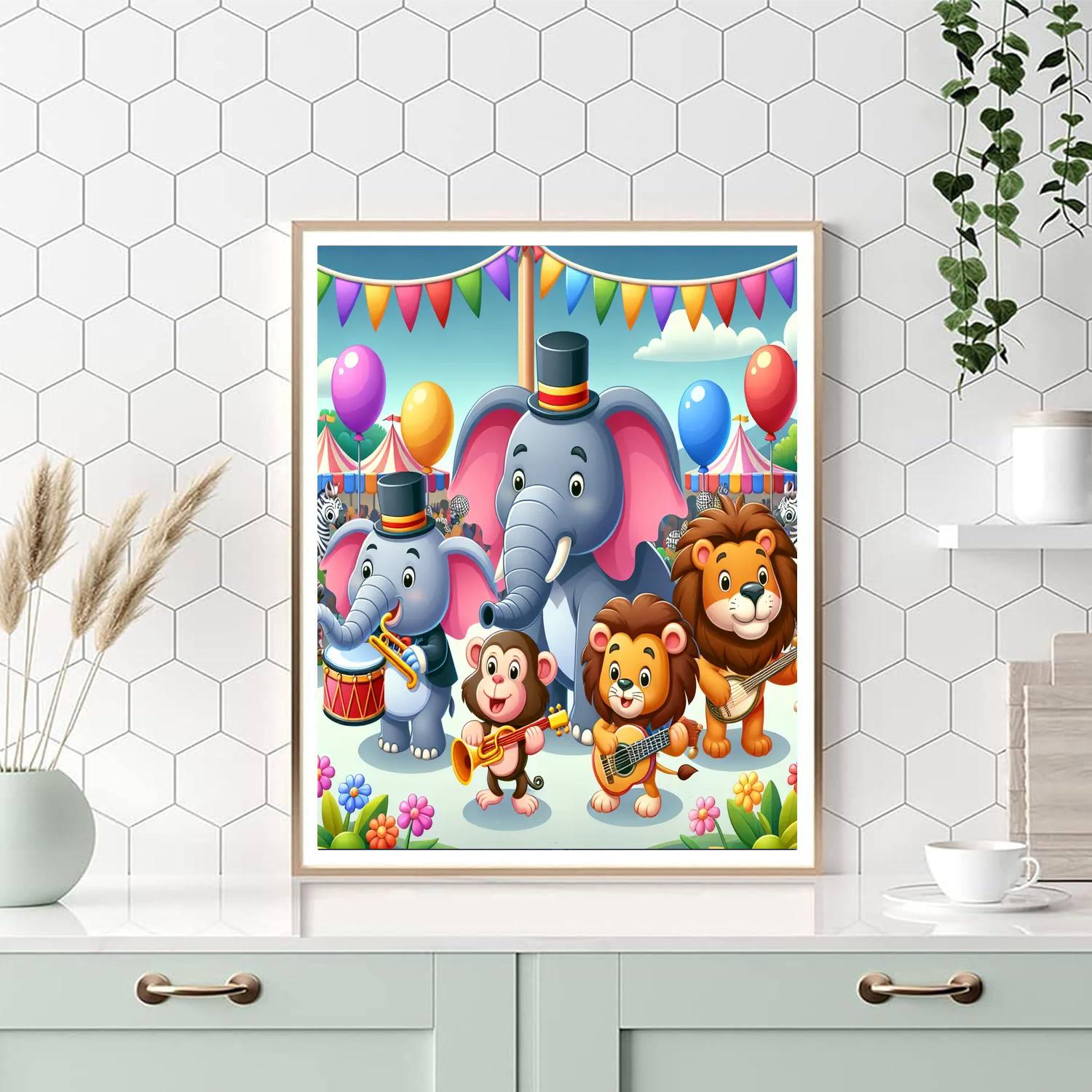 Musical Zoo Parade Painting By Numbers Kit
