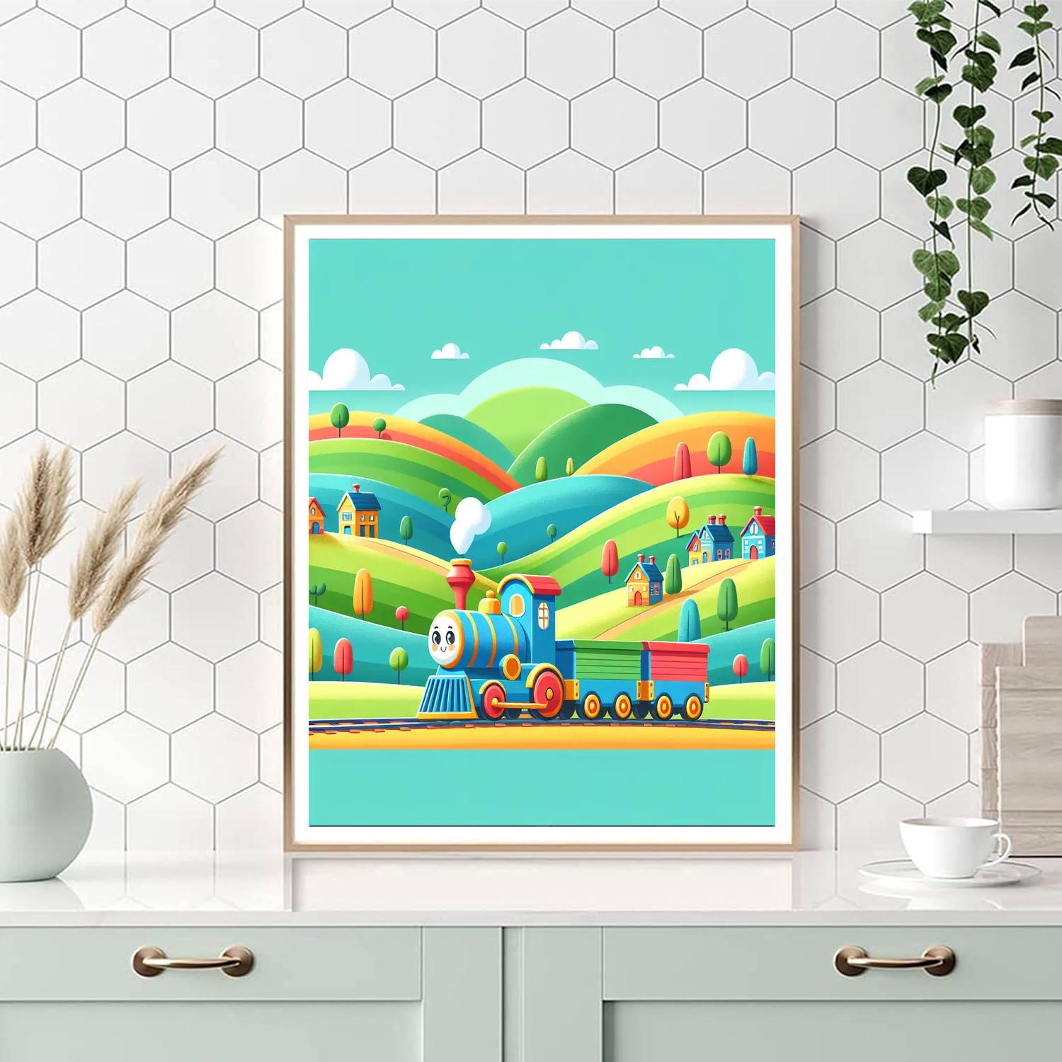 Toy Train Adventure Painting Number Kit