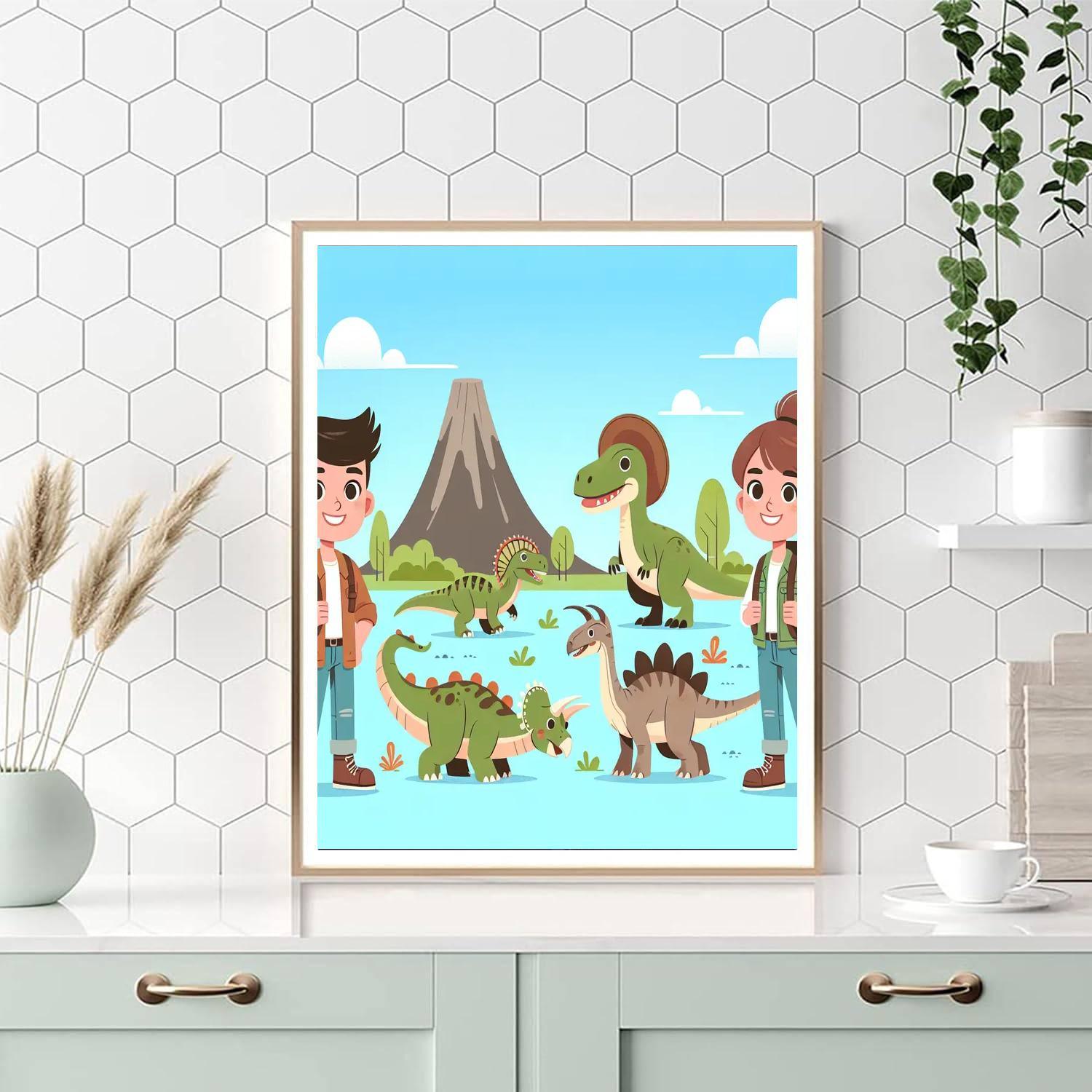 Adventurous Dino Trek Painting Number Kit