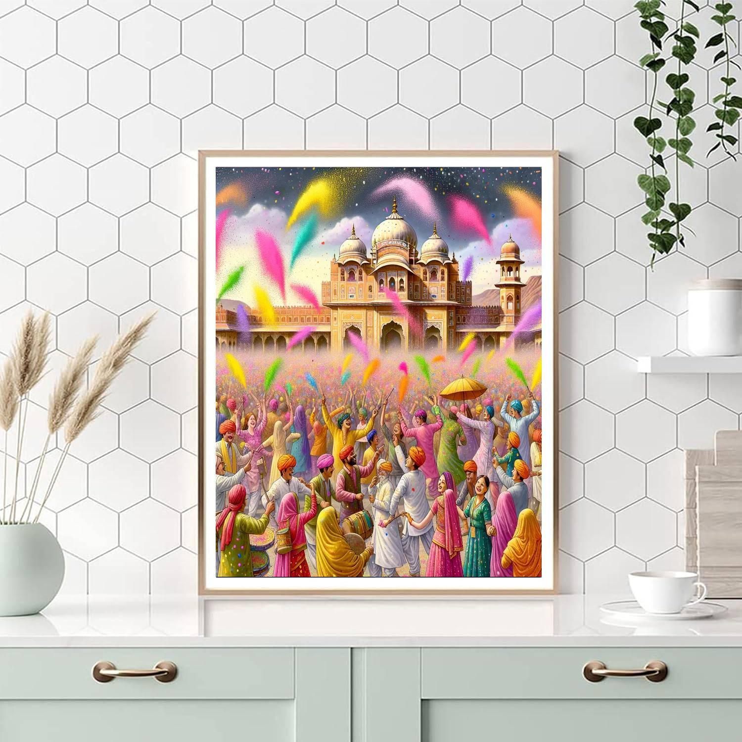 Holi - Festival Of Colors, Jaipur, India Paint By Numbers Art