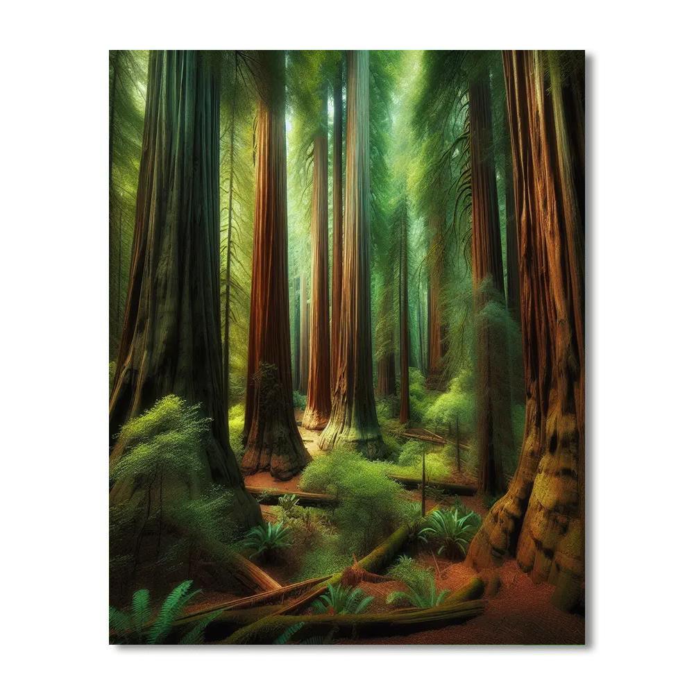 Forest Of Giant Redwoods Paint By Color
