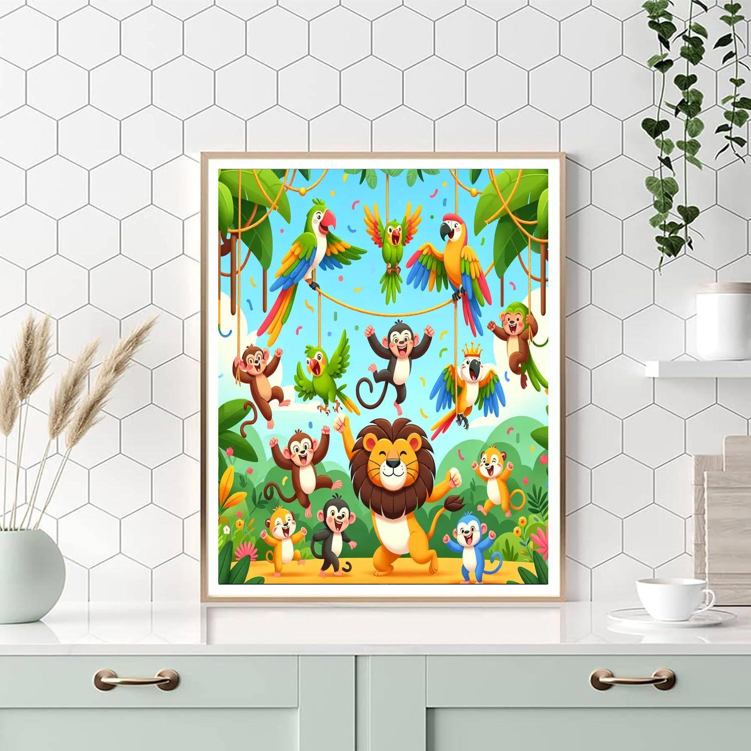 Colorful Jungle Party Paint By Numbers Kits