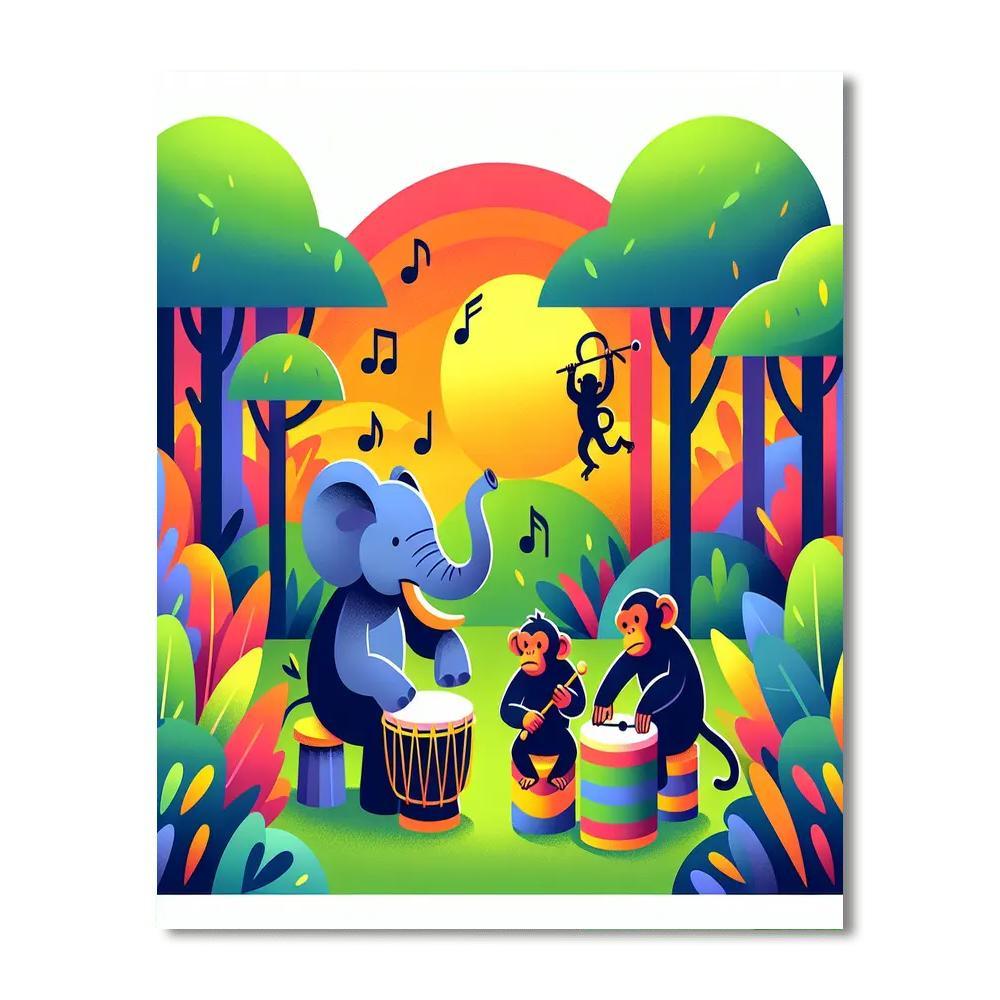 Jungle Drummers Beat Paint By Numbers