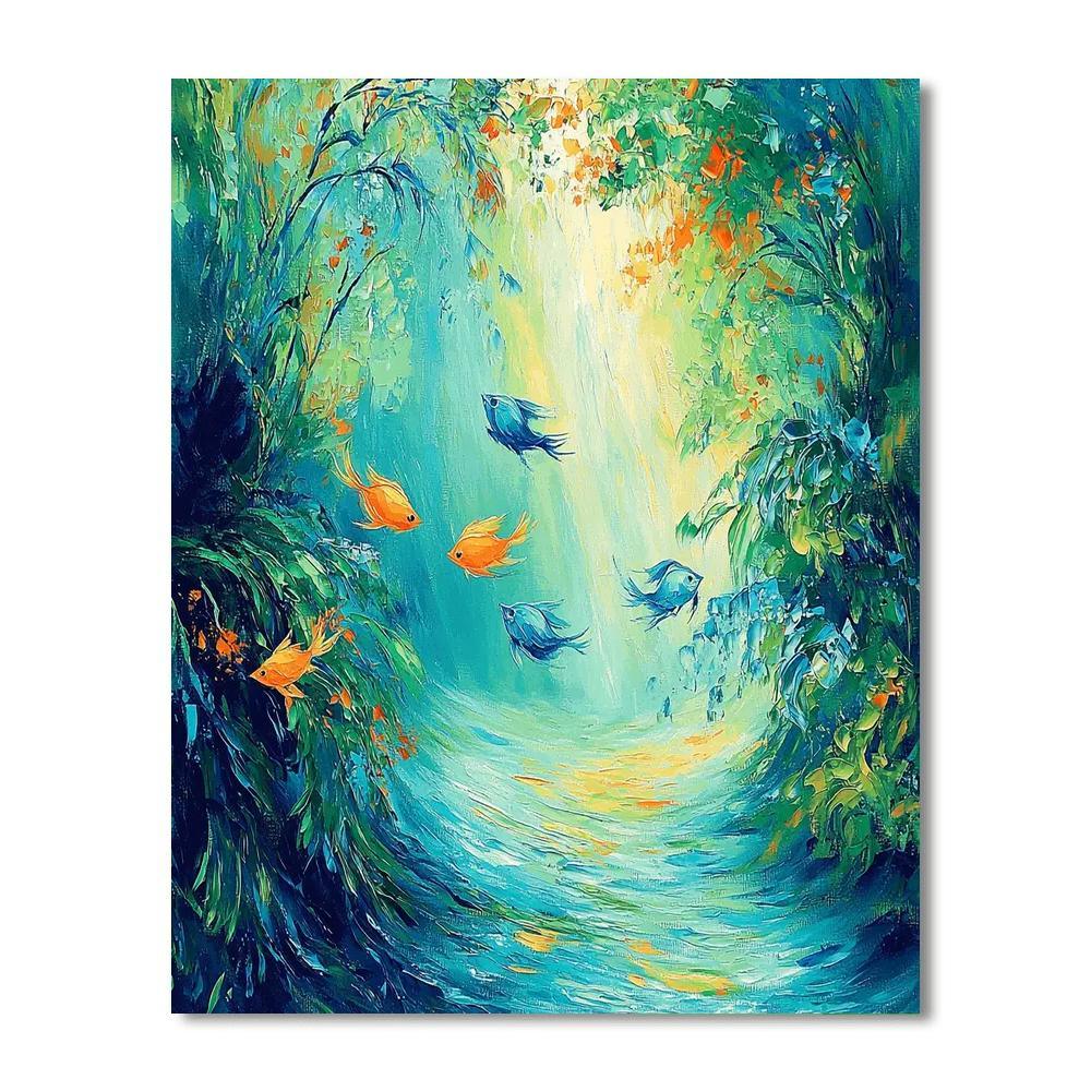 Pierre-Auguste Renoir Inspired Underwater Ballet  Paint By Color