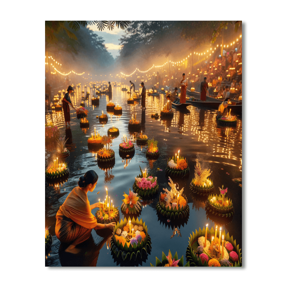 Loi Krathong Festival - Thailand Number Painting