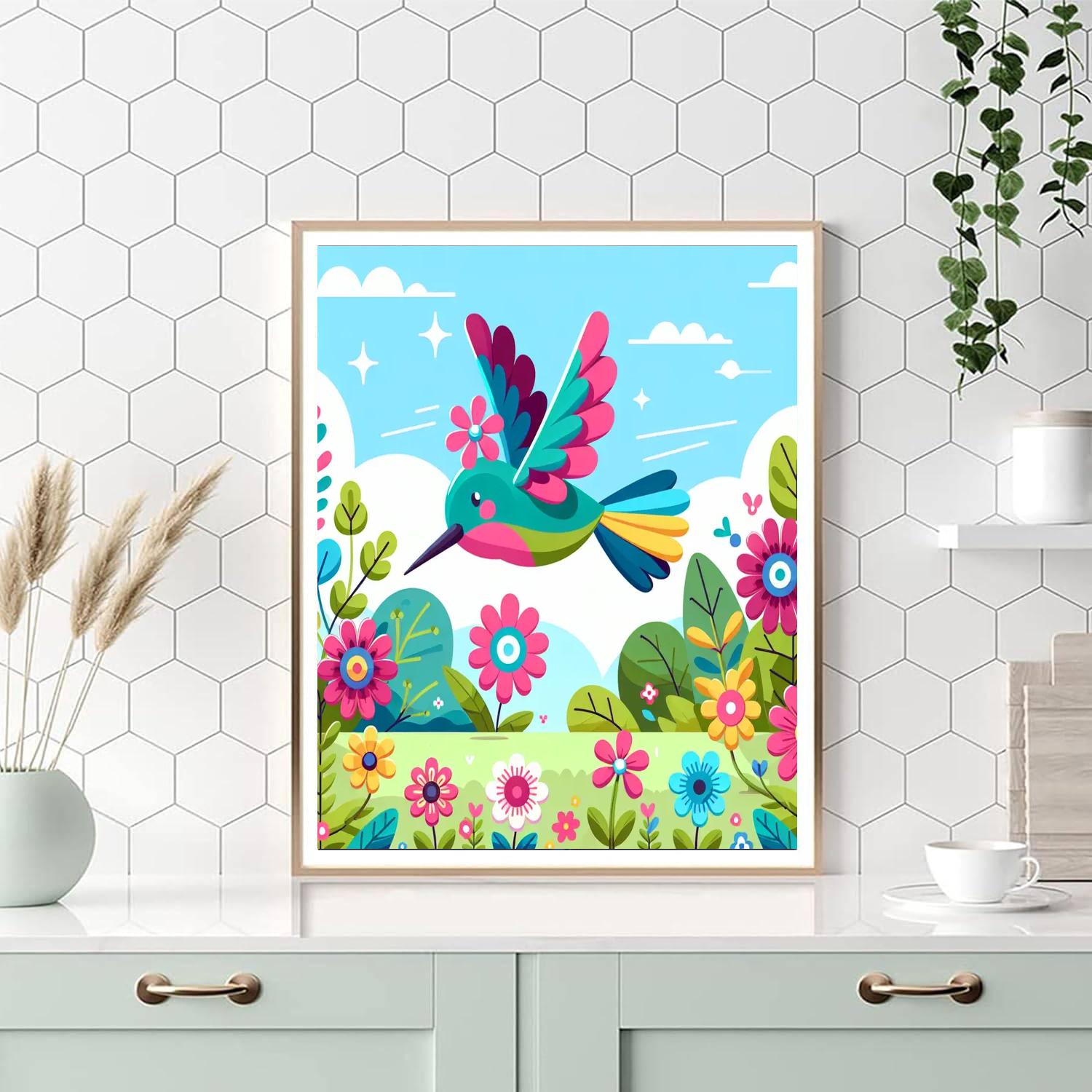 Happy Hummingbird's Garden Party Paint By Numbers Kits