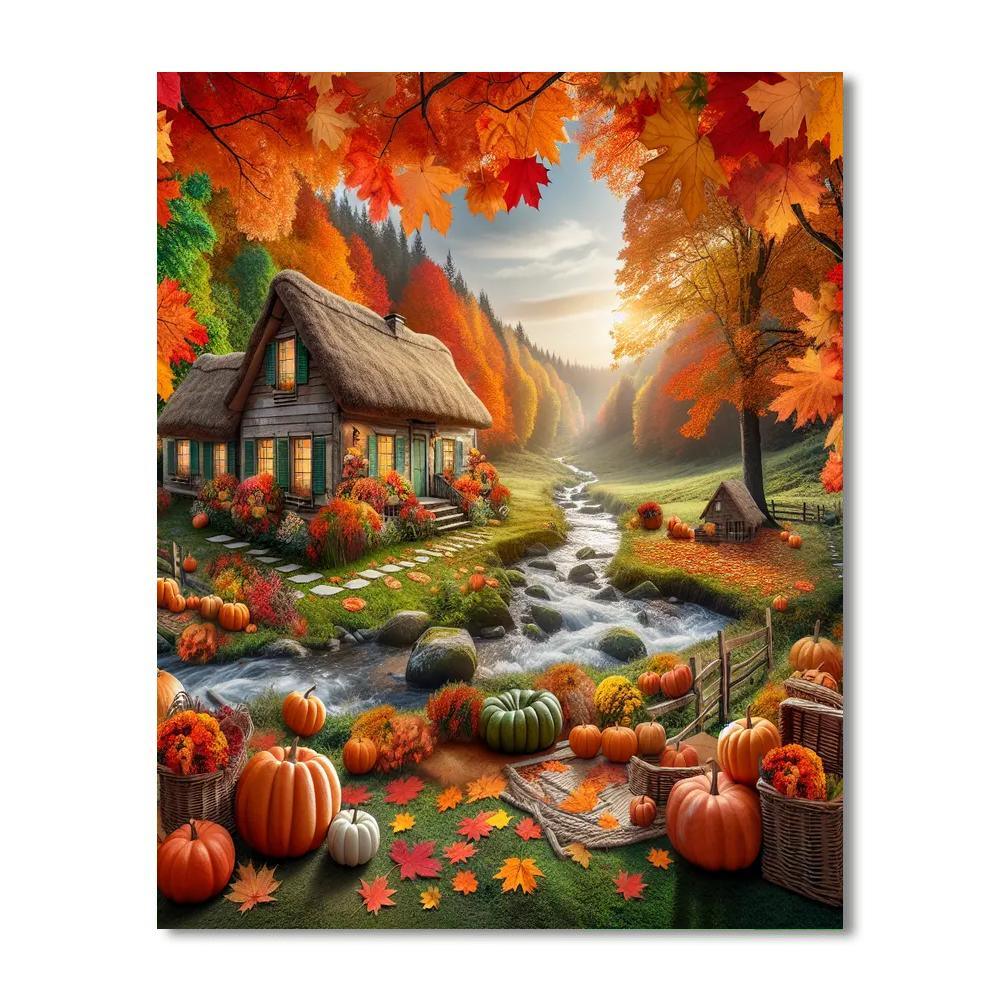 Cozy Autumn Cottage Paint By Numbers Kits