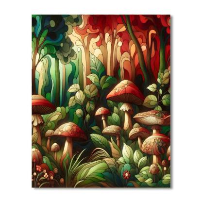 Mushroom's Enchanted Forest Paint By Numbers Kits