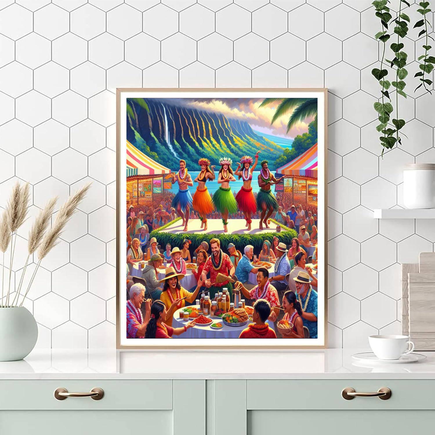 Pahoa Lava Festival - Pahoa, Hawaii, Usa Painting Number Kit