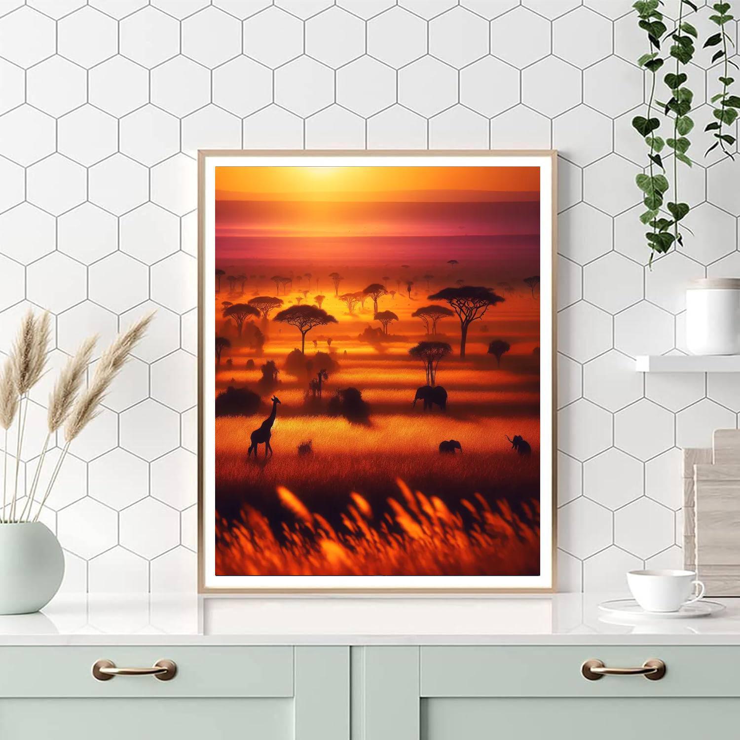 Golden Horizon Savanna Paint By Color