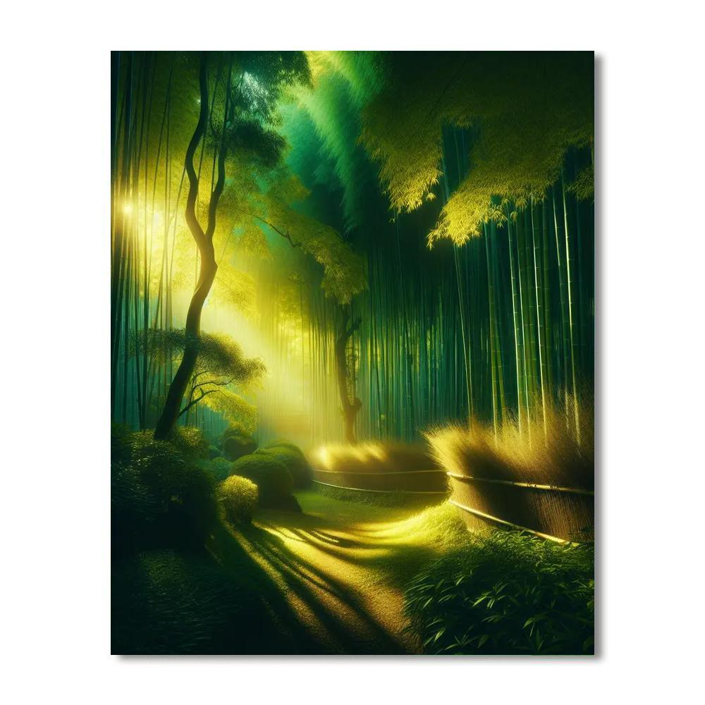 Peaceful Bamboo Grove Sanctuary Paint By Numbers Art