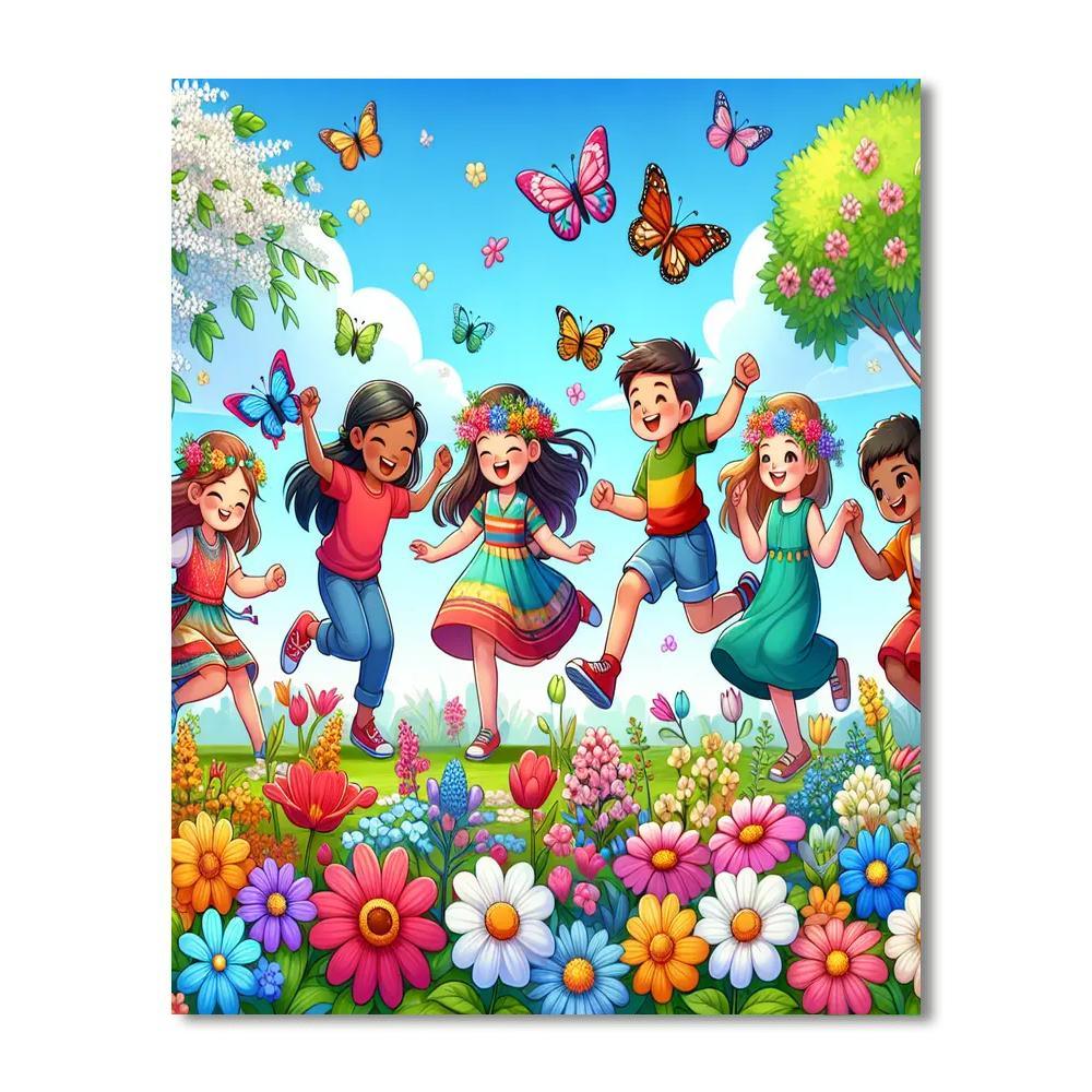 Vibrant Spring Adventure Number Painting