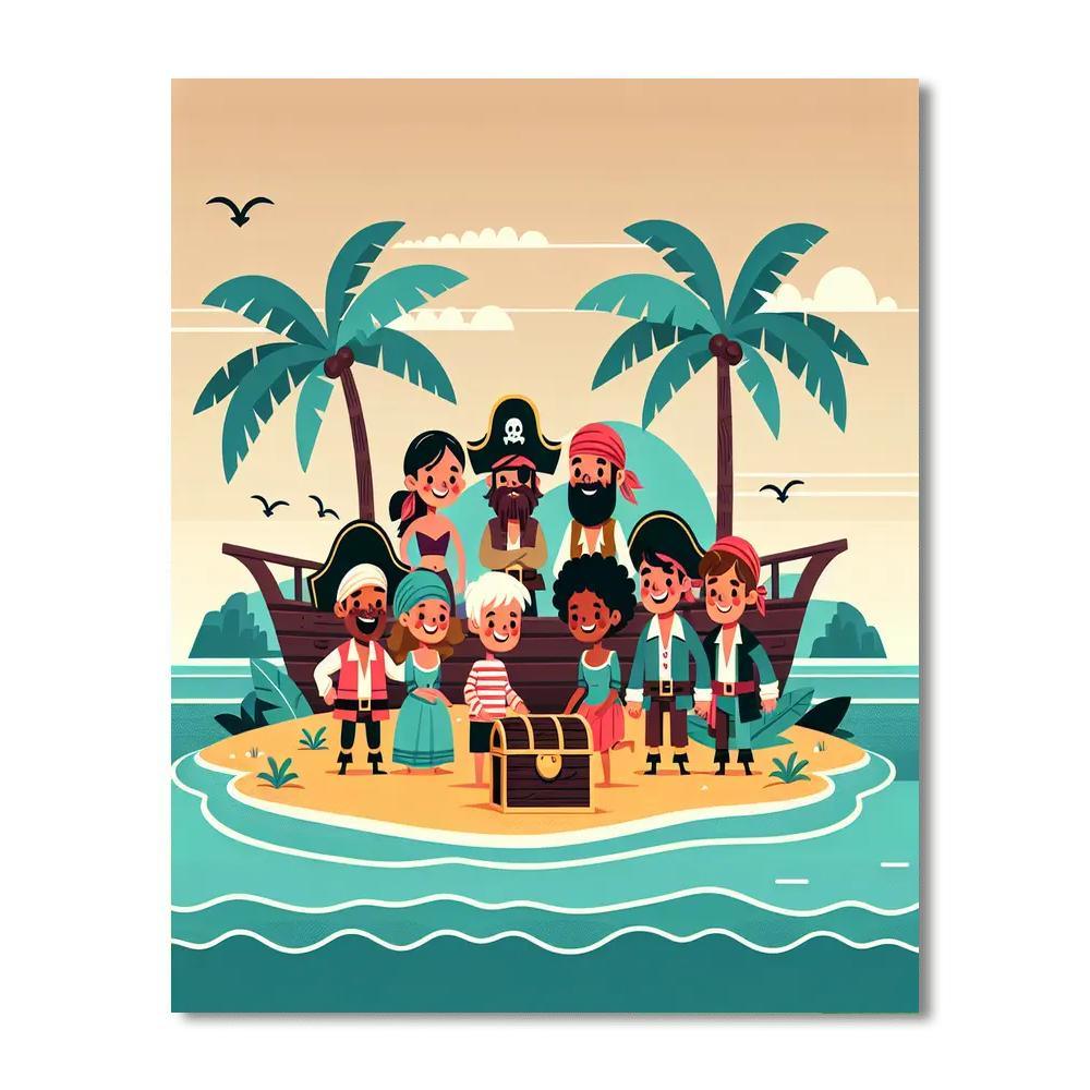 Pirate's Hidden Treasure Paint By Number