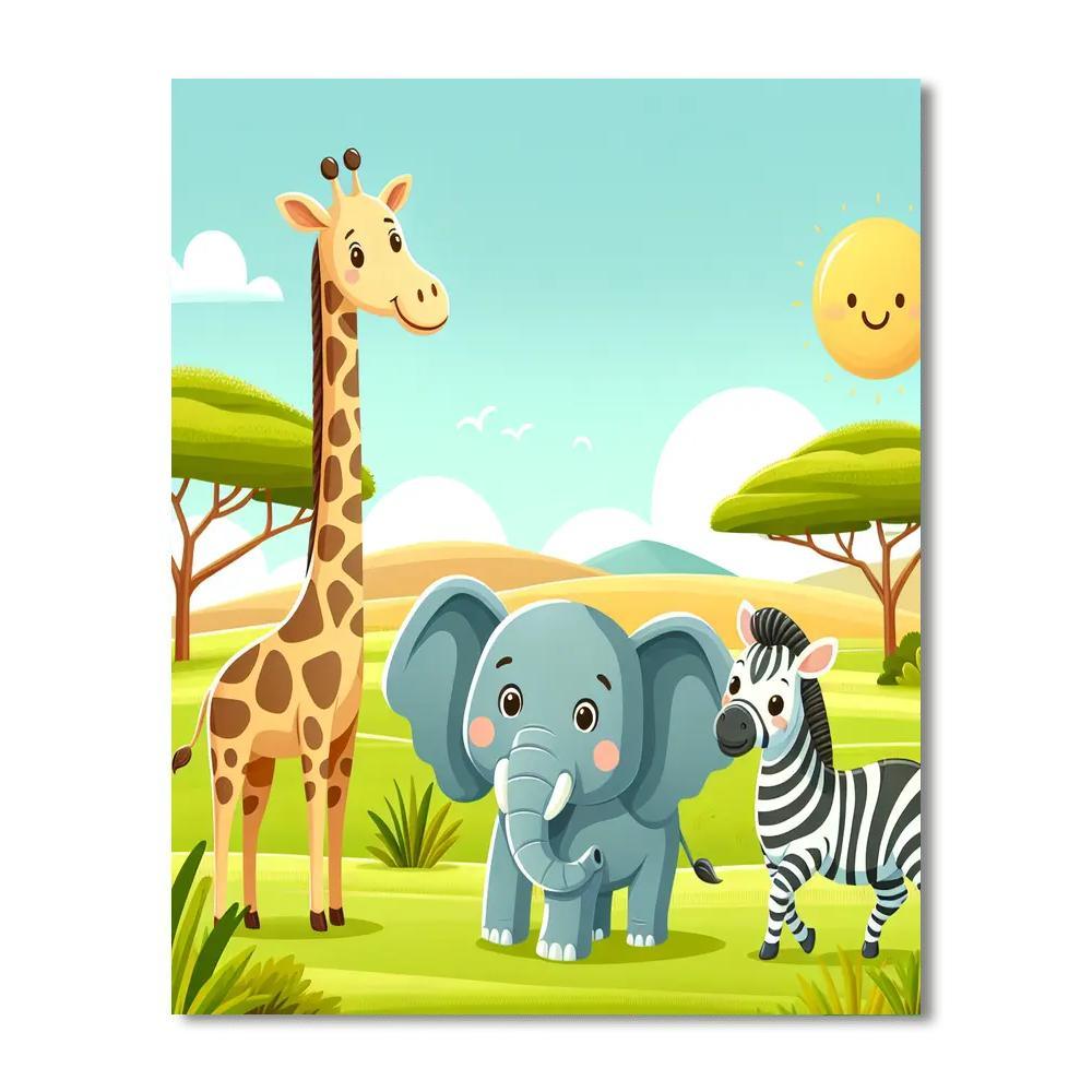 Adventures With Wild Animals Numbered Painting Kits