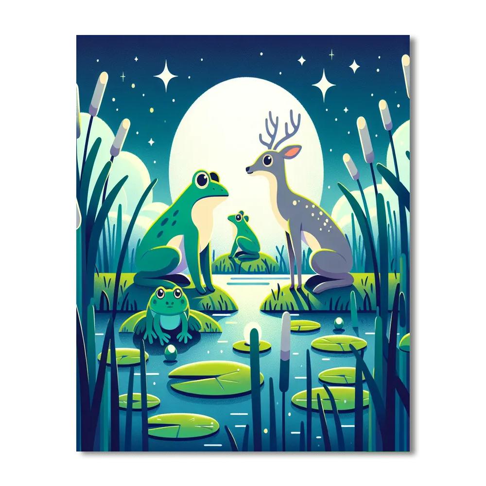 Mystical Moonlit Marsh Numbered Painting Kits
