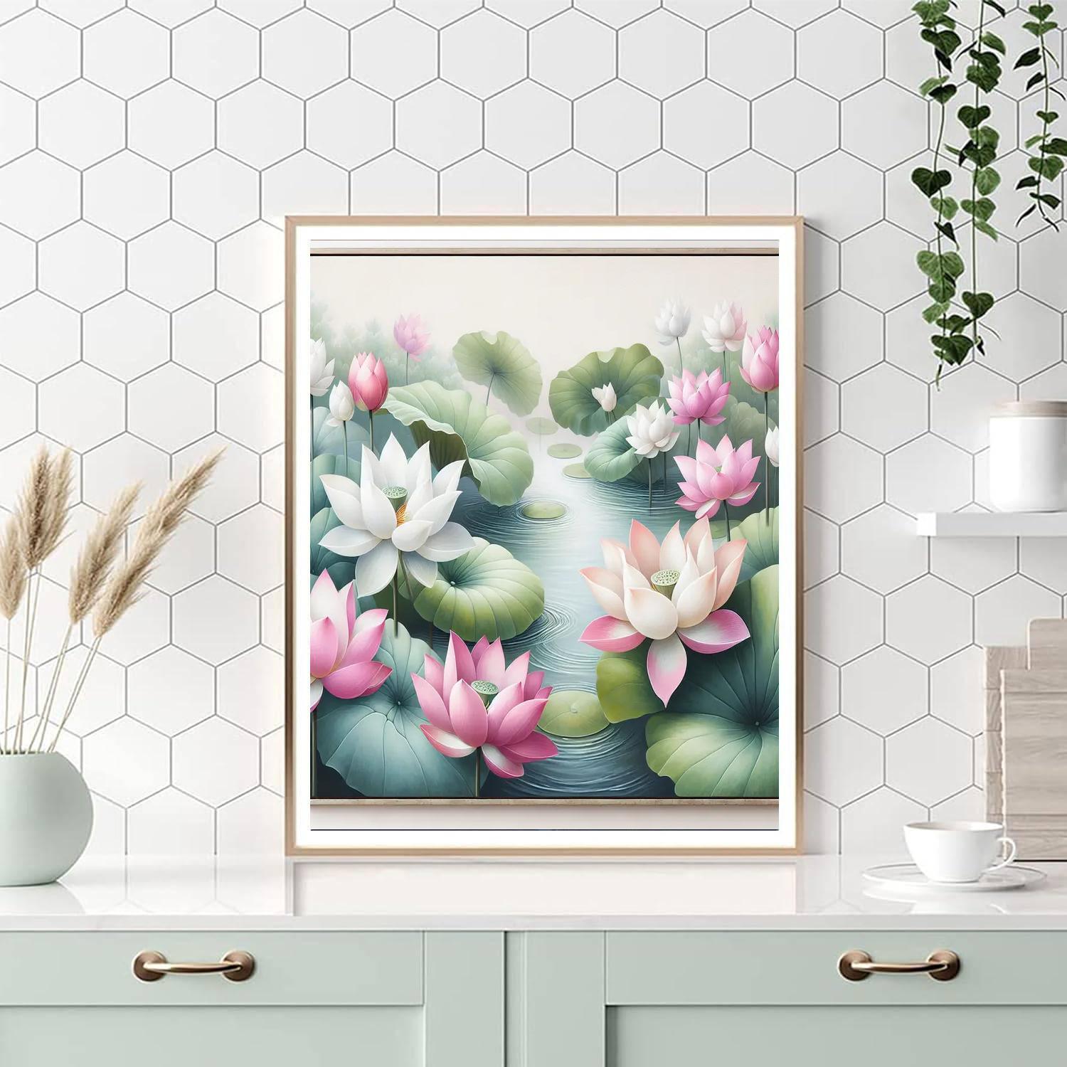 Serene Lotus Garden Paint By Number