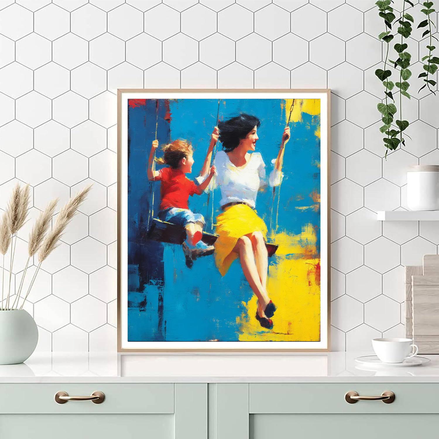 Mom And Me At The Playground Painting Number Kit