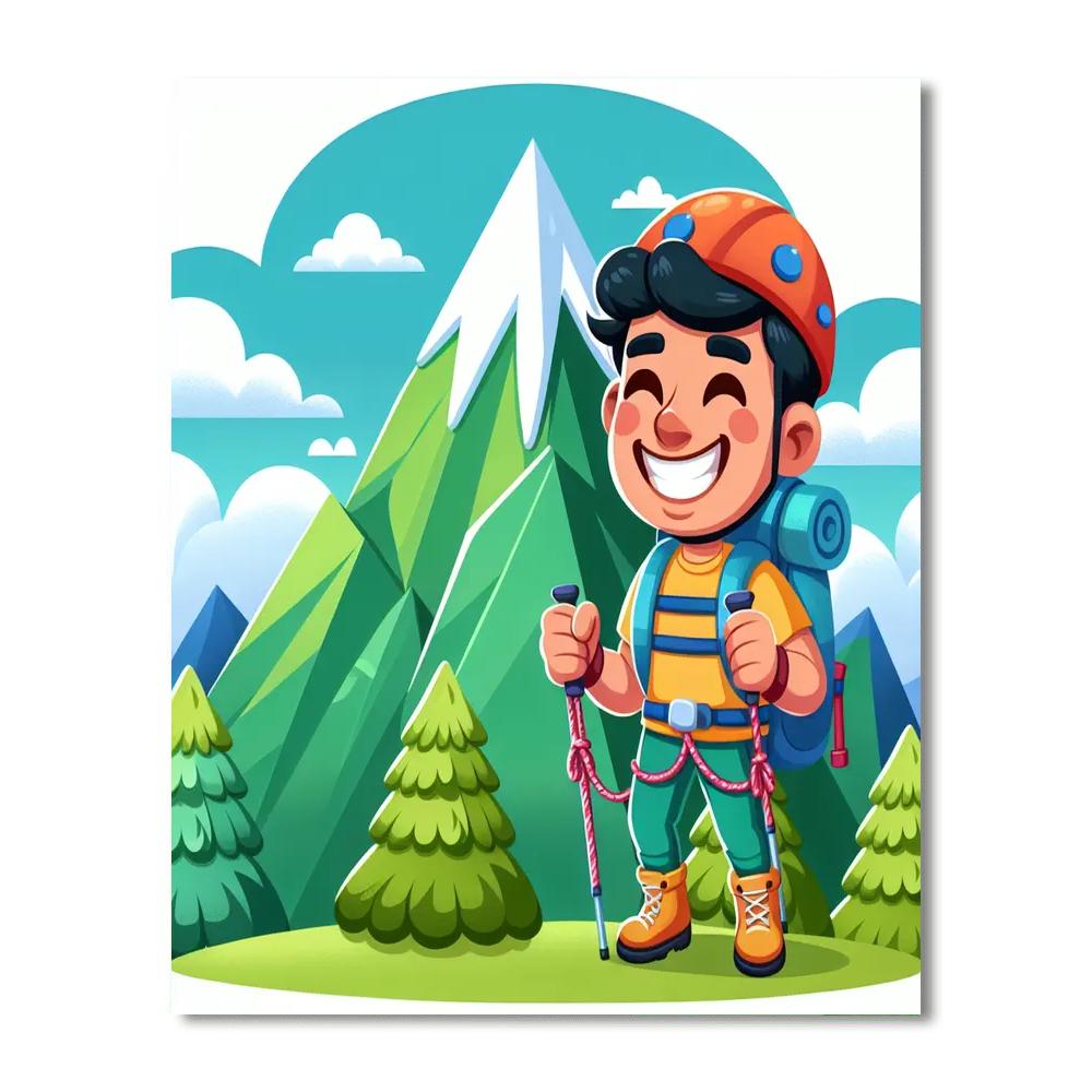 Merry Mountain Climber Number Painting