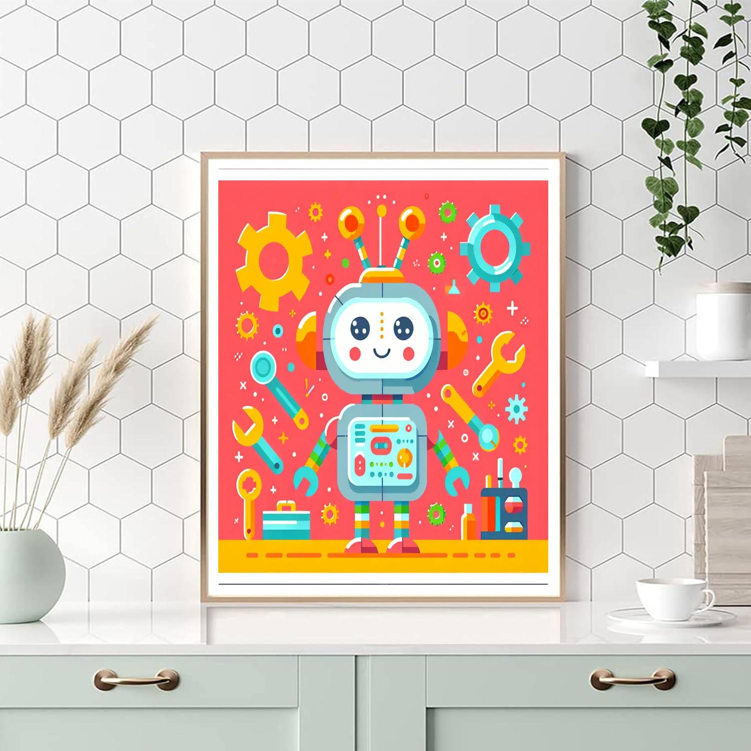 Funky Robot Funhouse Paint By Number