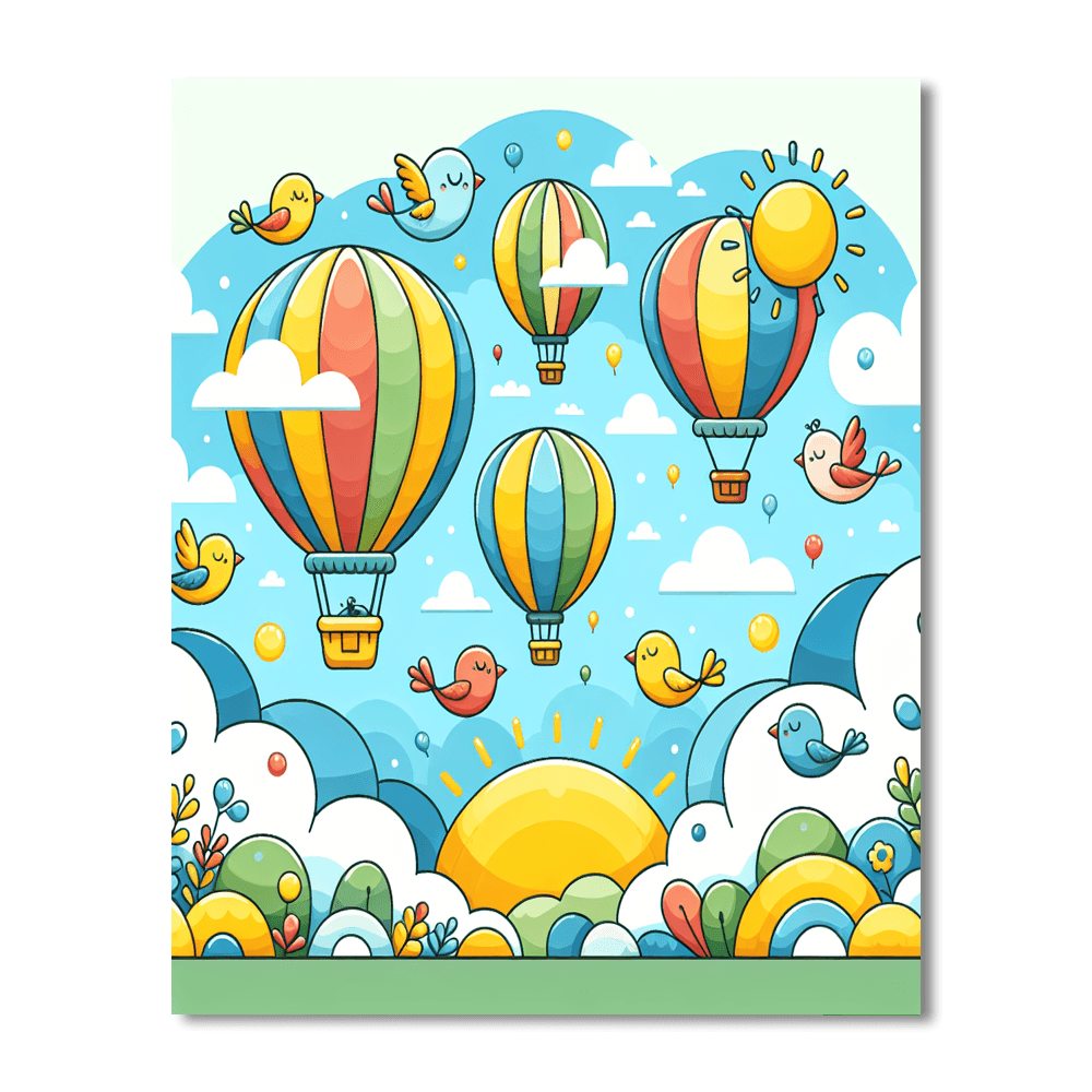 Colorful Adventure In The Sky Painting Number Kit