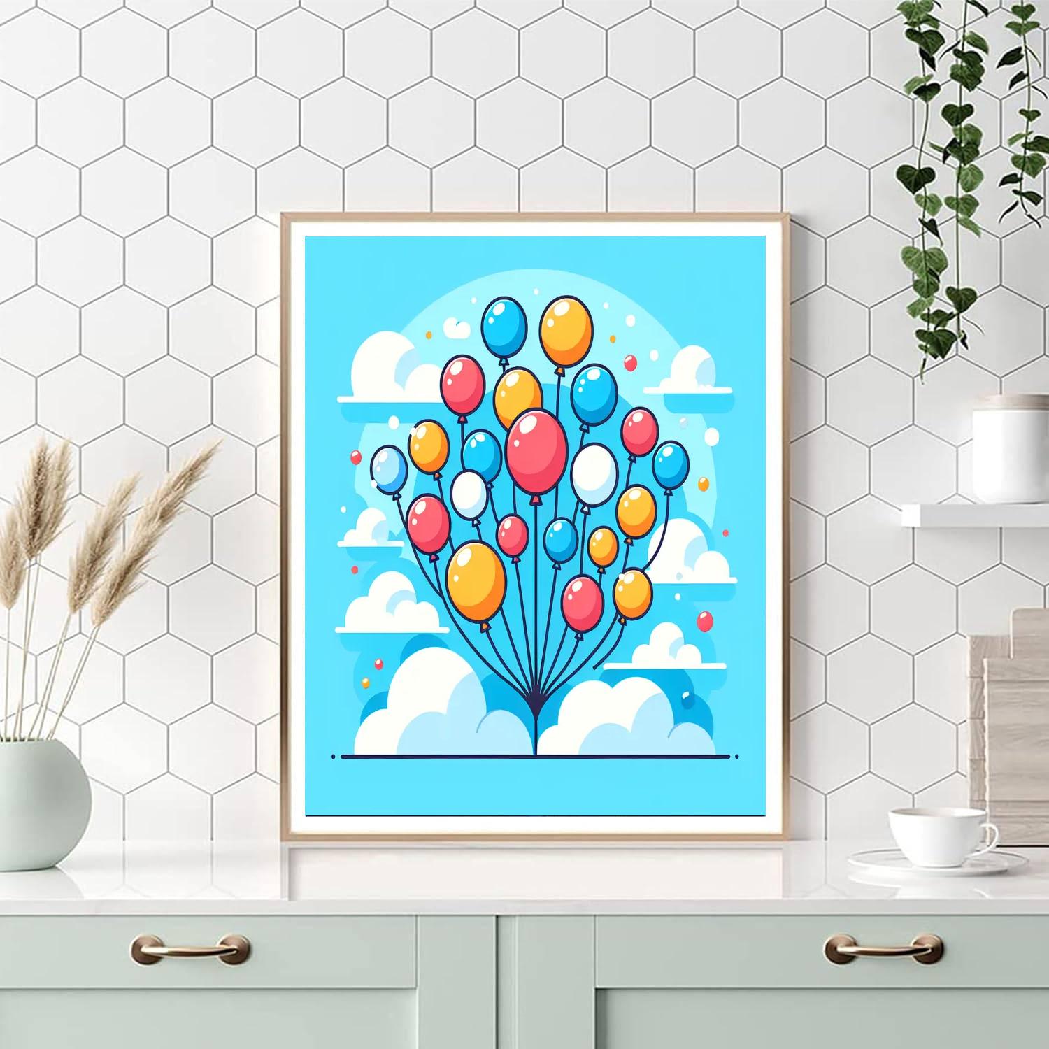 Bubbly Balloons In The Breeze Painting Number Kit