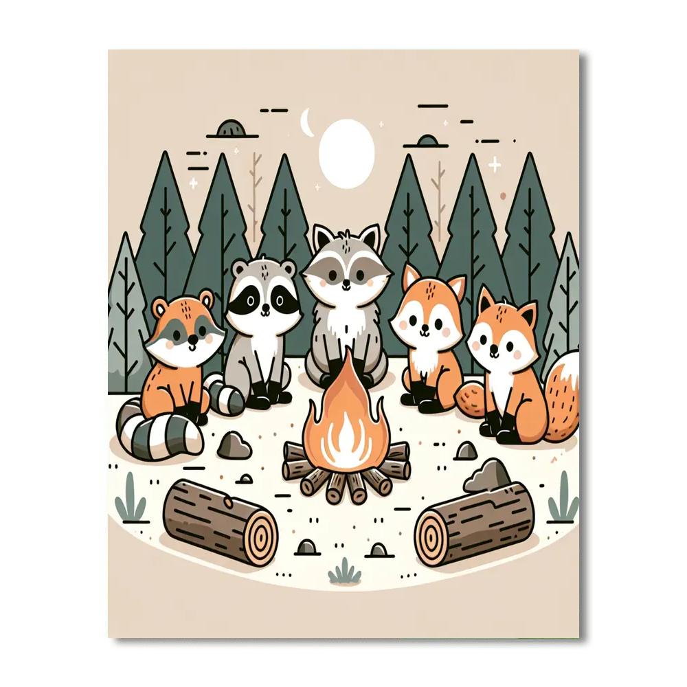 Cuddly Critters Campfire Painting By Numbers Kit